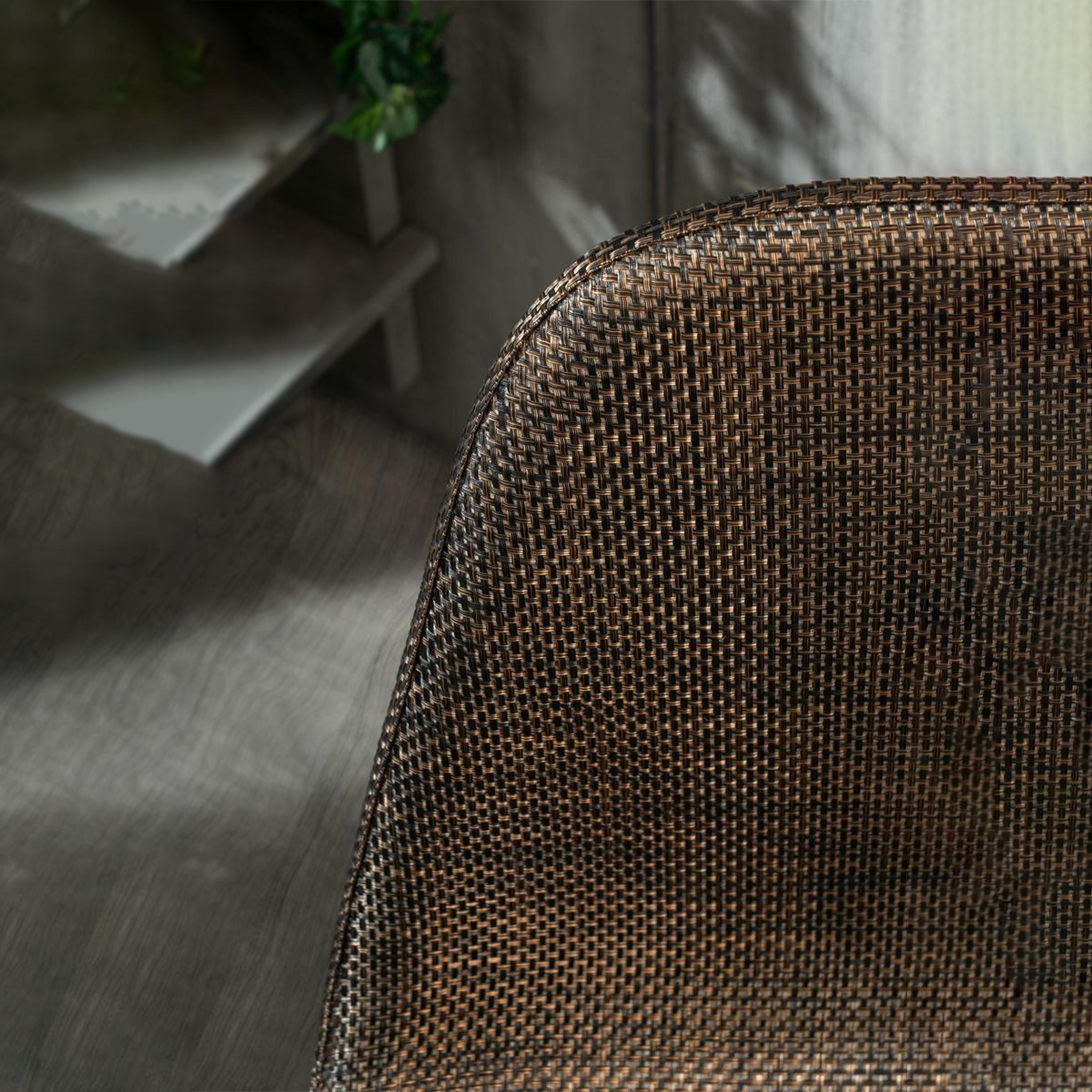 Set di sedie da pranzo in similcuoio "Florida" rattan vintage