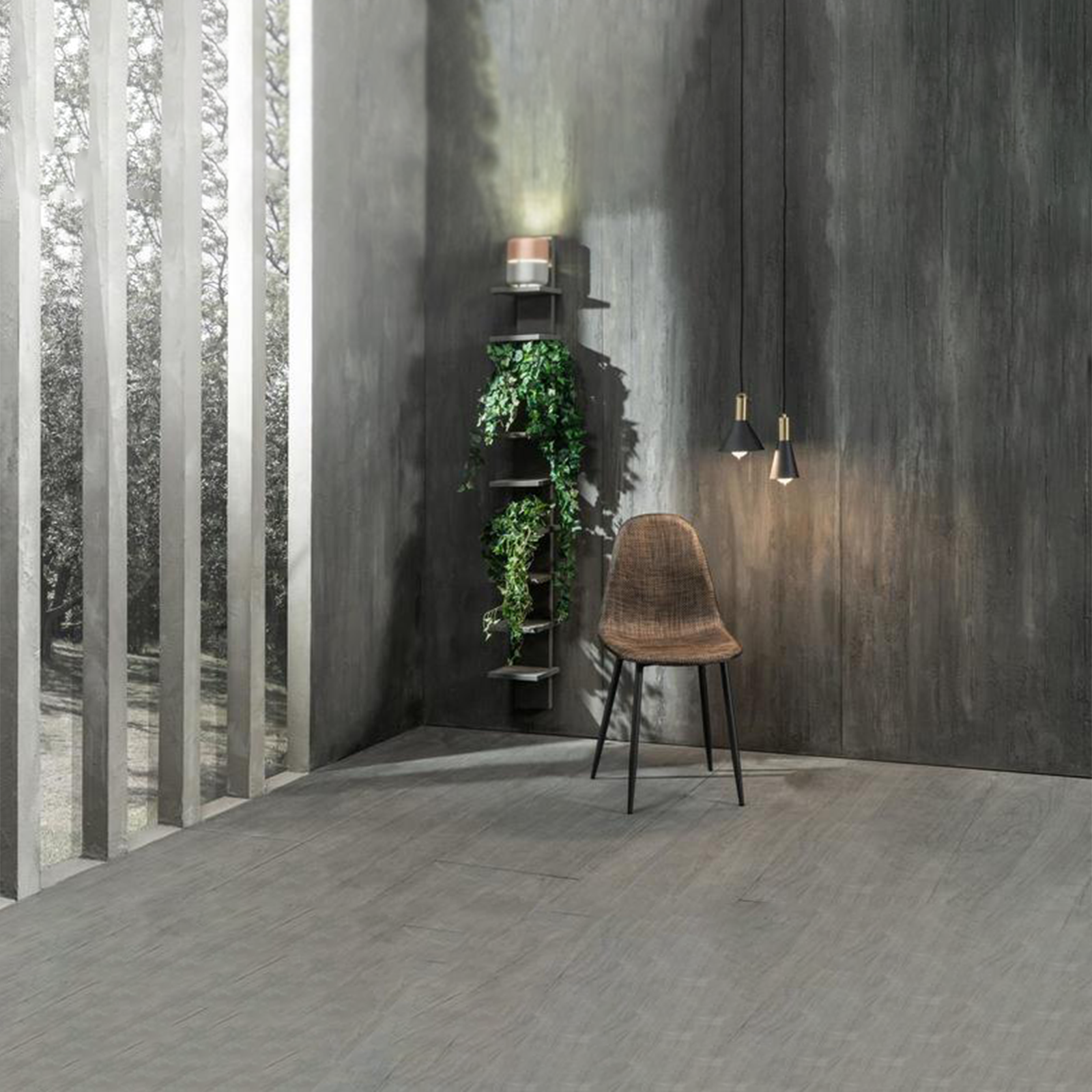 Set di sedie da pranzo in similcuoio "Florida" rattan vintage