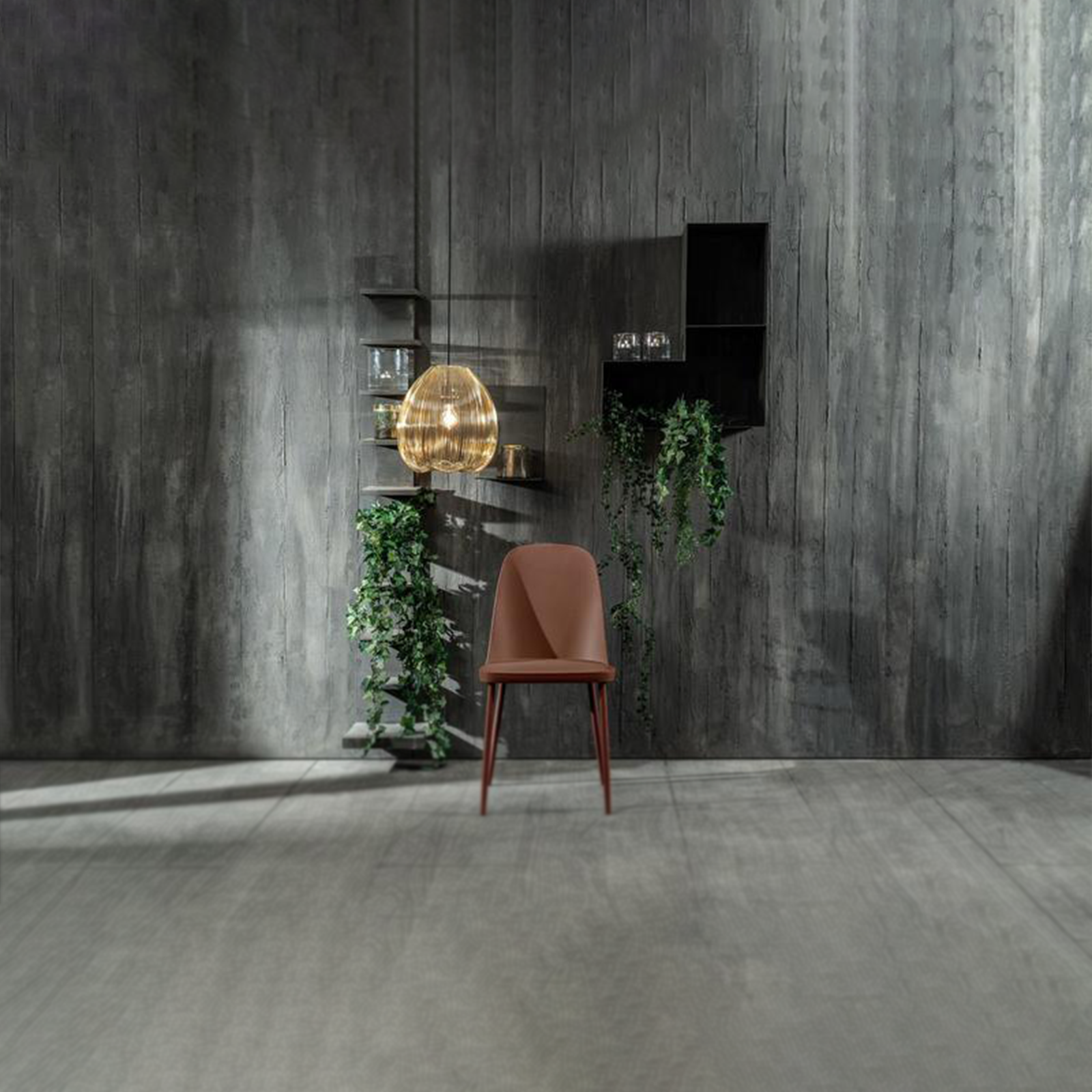 Set di sedie moderne in polipropilene "Paola" con gambe in metallo verniciato