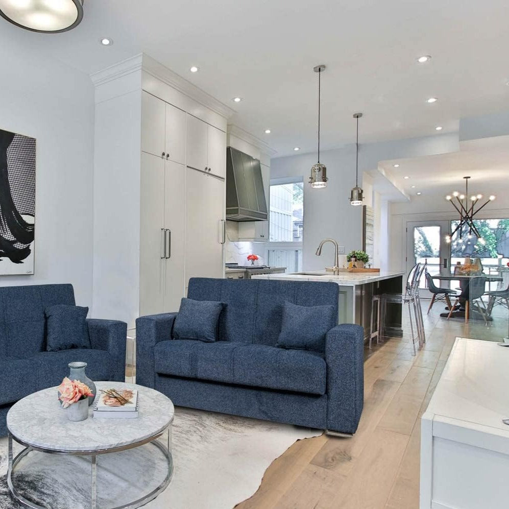 Divano 2 posti "Nora" prontoletto contenitore imbottito con cassettone in tessuto cm 155x80 87h