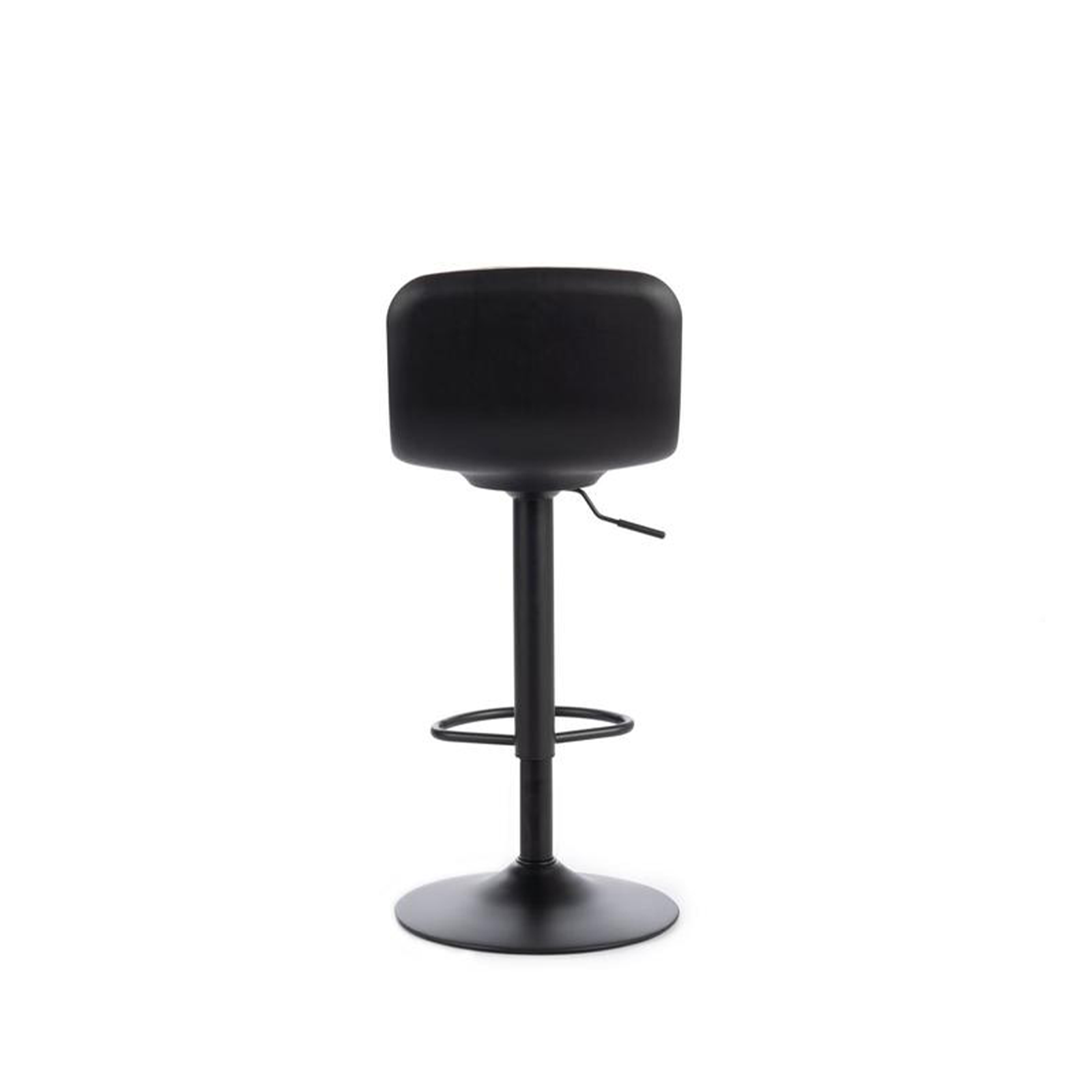 Tabouret haut "Teo" en tissu avec vérin à gaz et repose-pieds 45x39 cm 86h