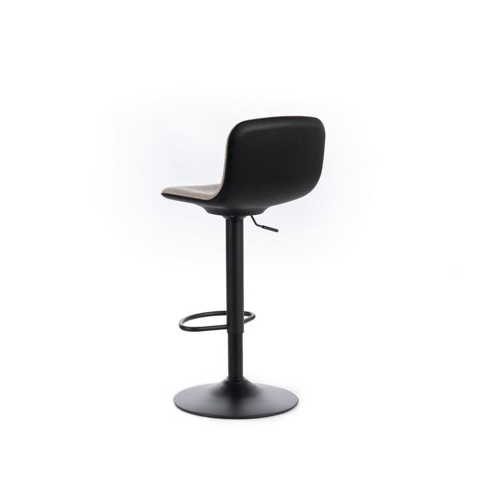 Tabouret haut "Teo" en tissu avec vérin à gaz et repose-pieds 45x39 cm 86h