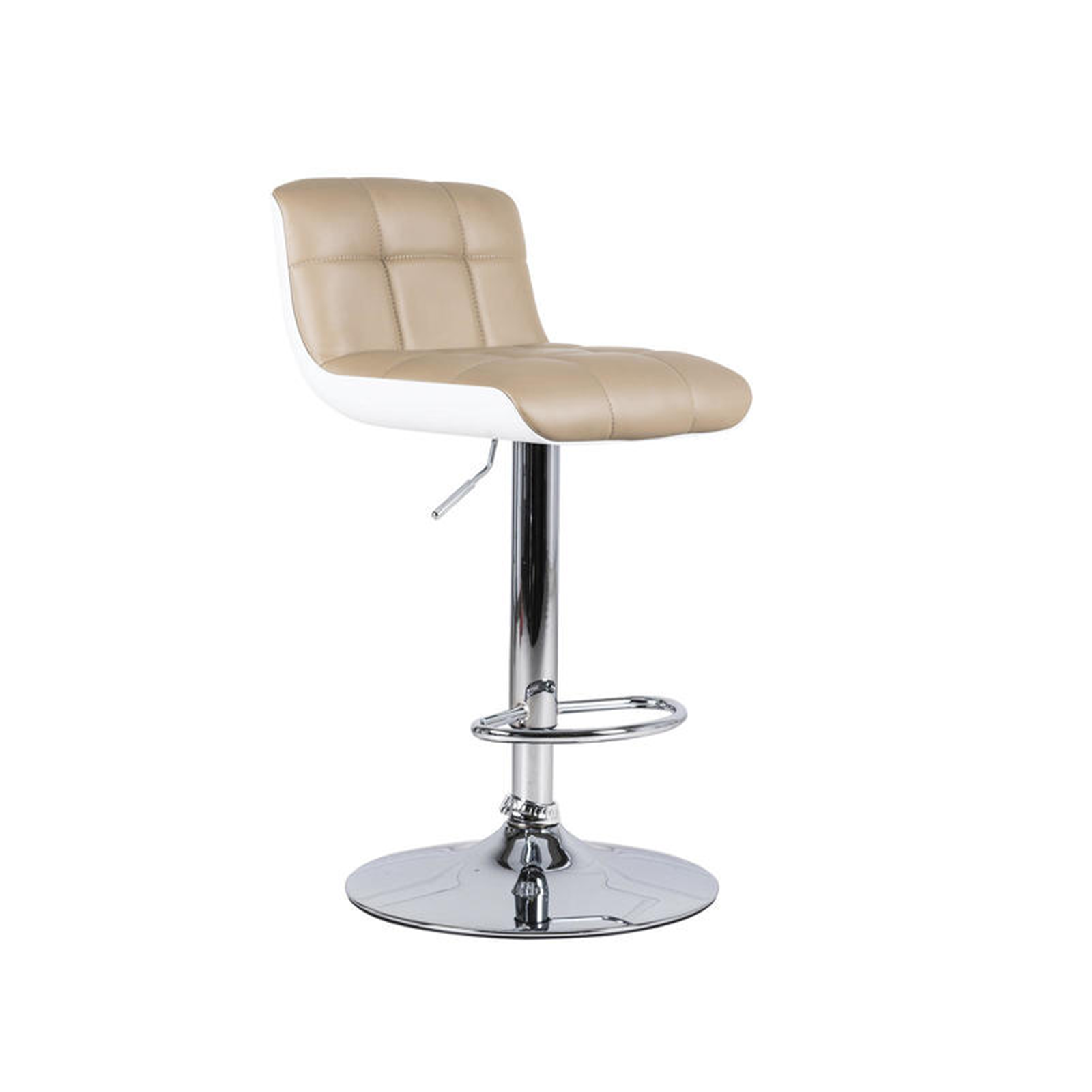 Set di sgabelli imbottiti alti "Kurt" in similpelle con elevazione a gas e poggiapiedi cm 38,5x36 83h