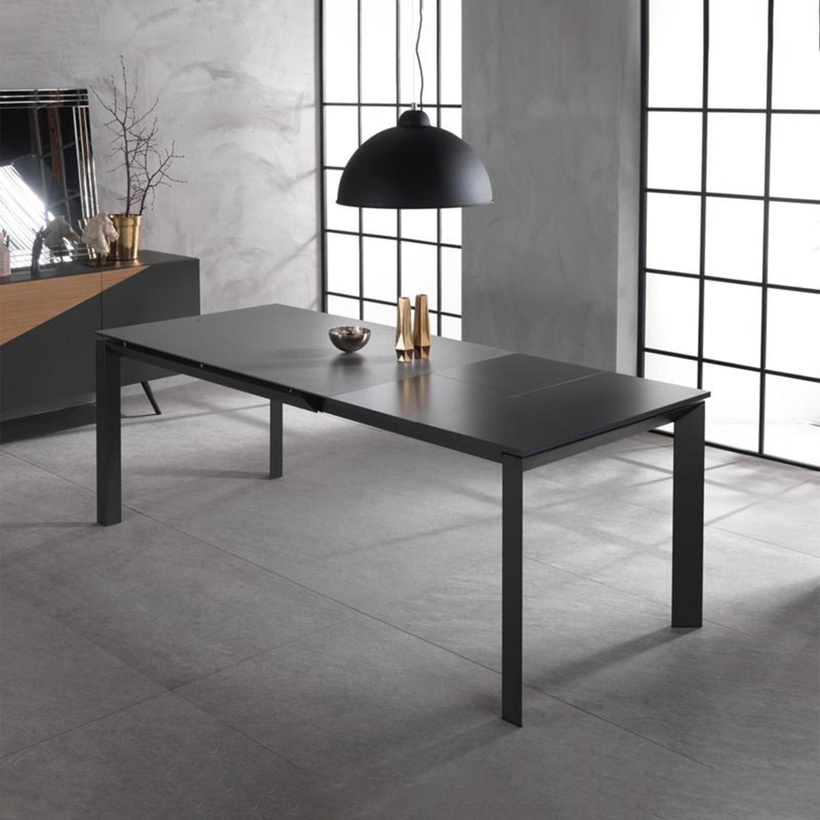 Tavolo allungabile Stones "Account" piano in ceramica gambe in alluminio cm 140/220x90 75h