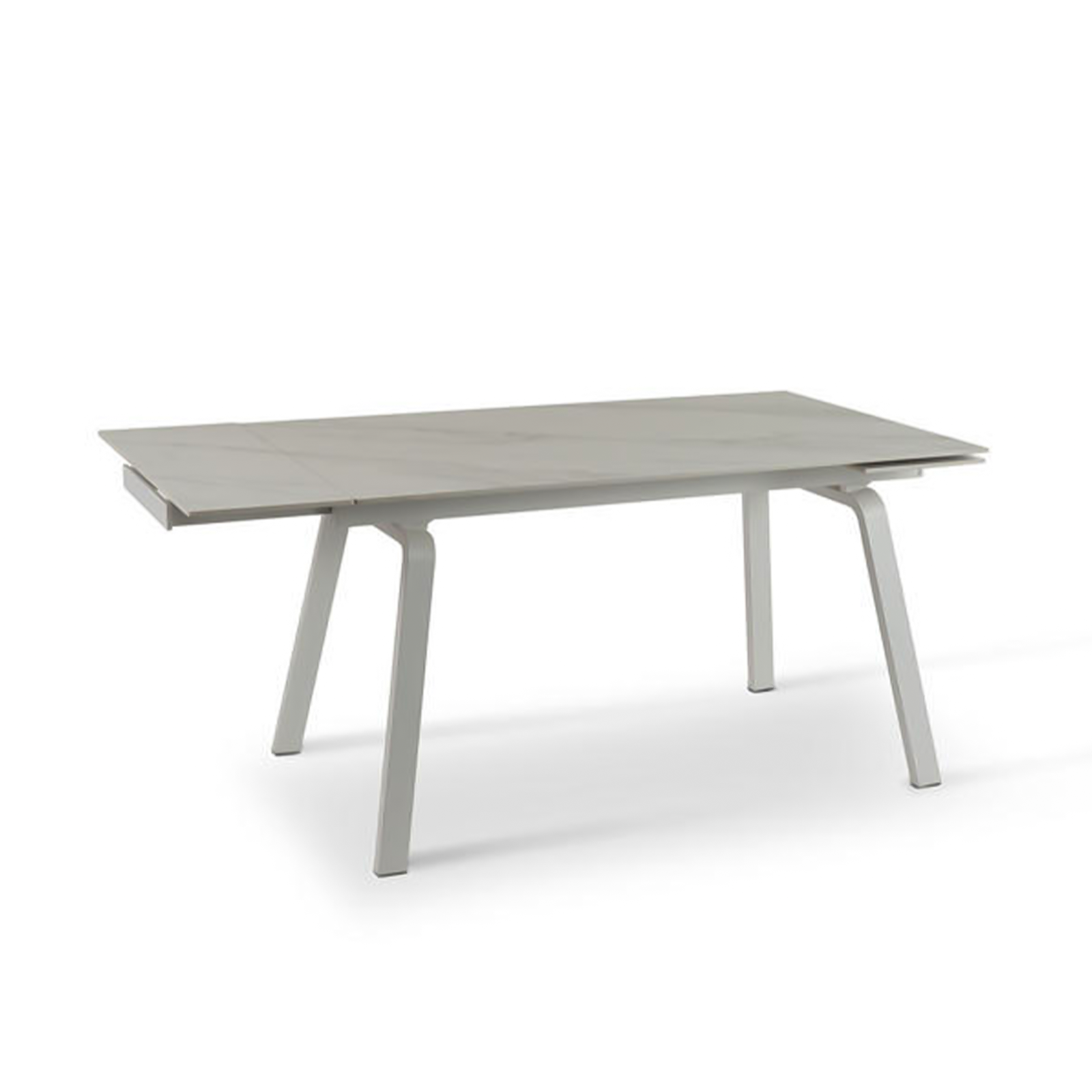 Table extensible "Dylan" plateau pierre effet marbre 200x80 cm 76h