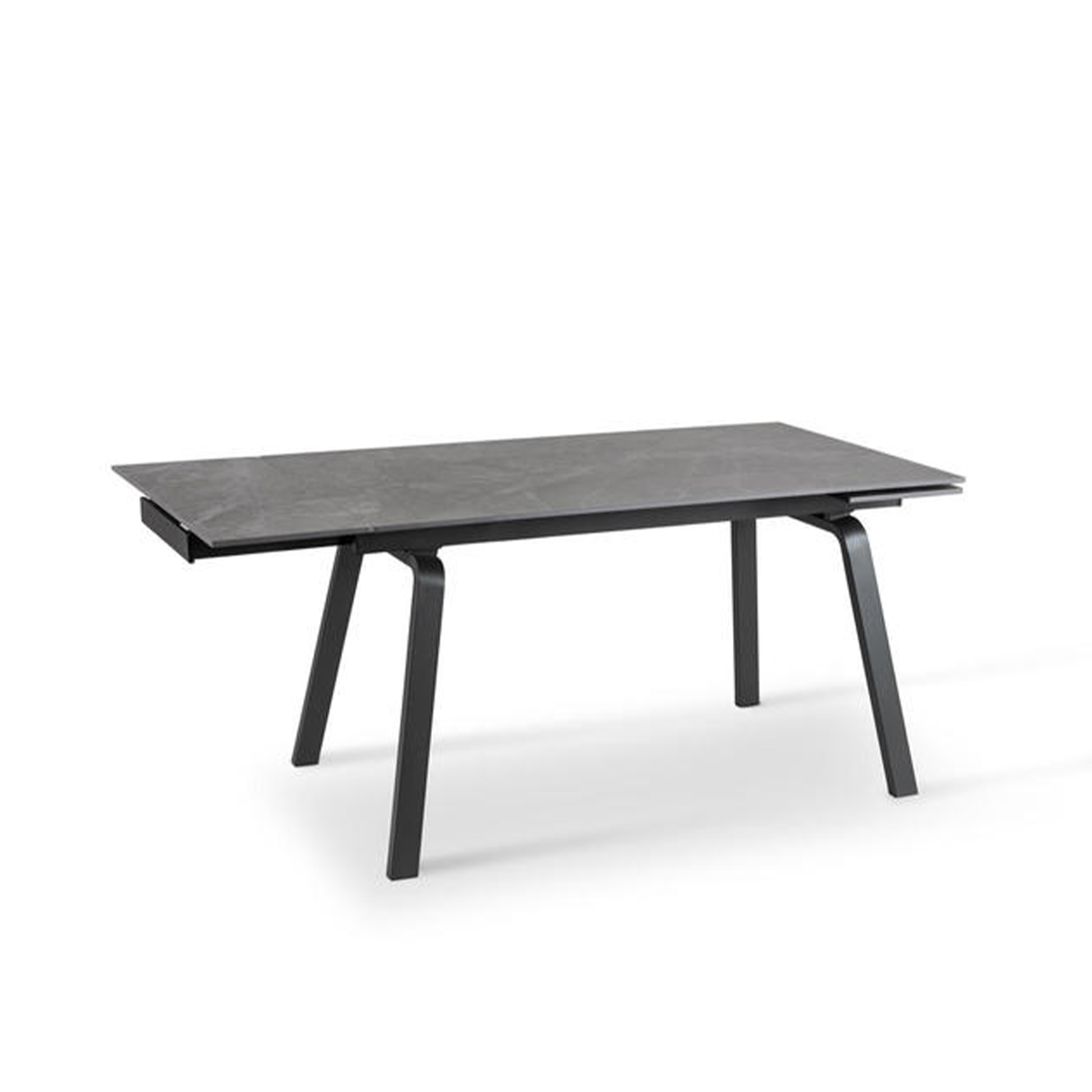 Table extensible "Dylan" plateau pierre effet marbre 200x80 cm 76h