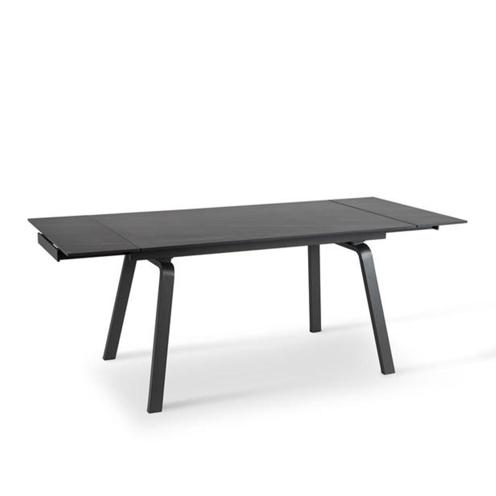 Table extensible "Dylan" plateau pierre effet marbre 200x80 cm 76h