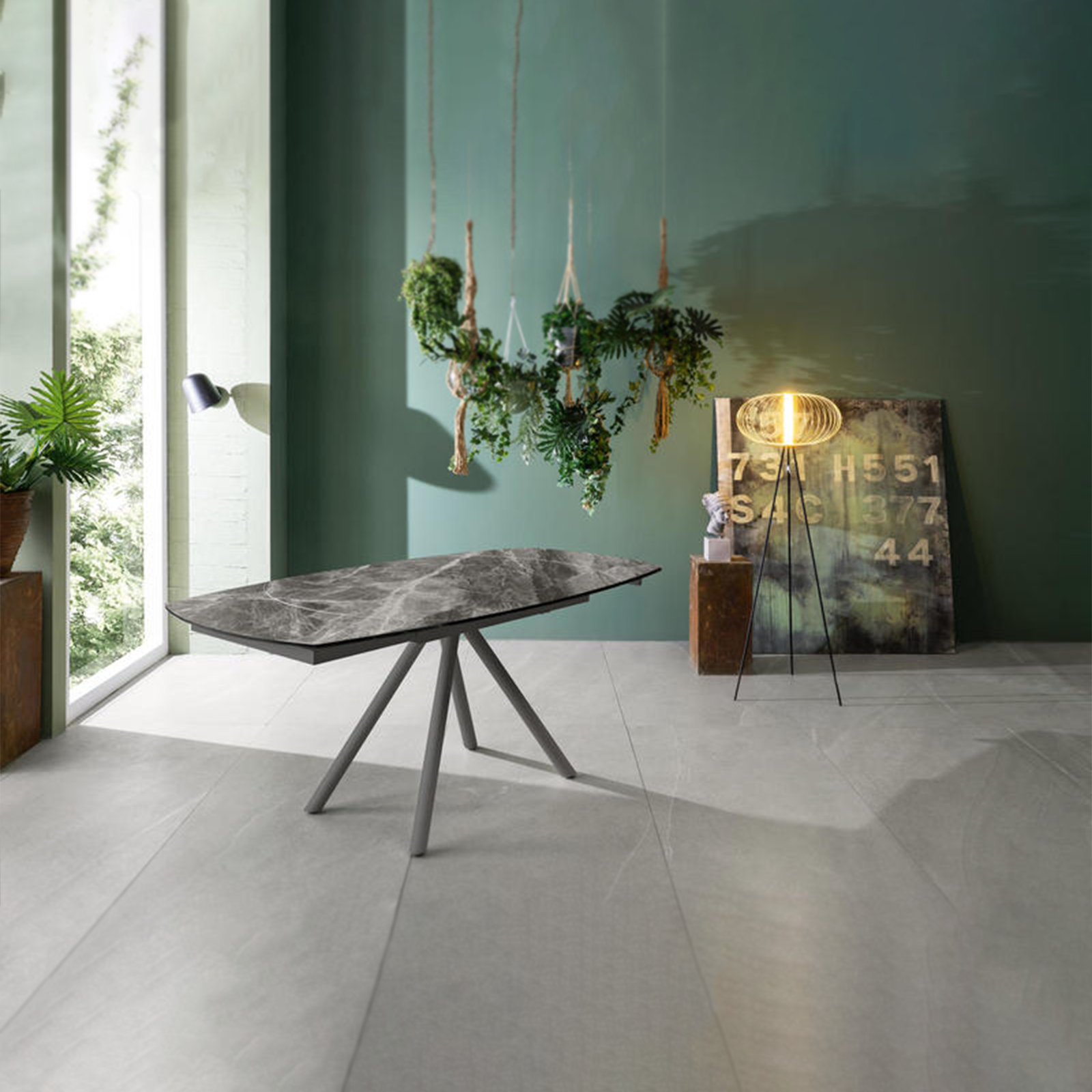Table extensible "Kyoto Four" avec plateau en céramique 6 places 120/180x90 76h cm