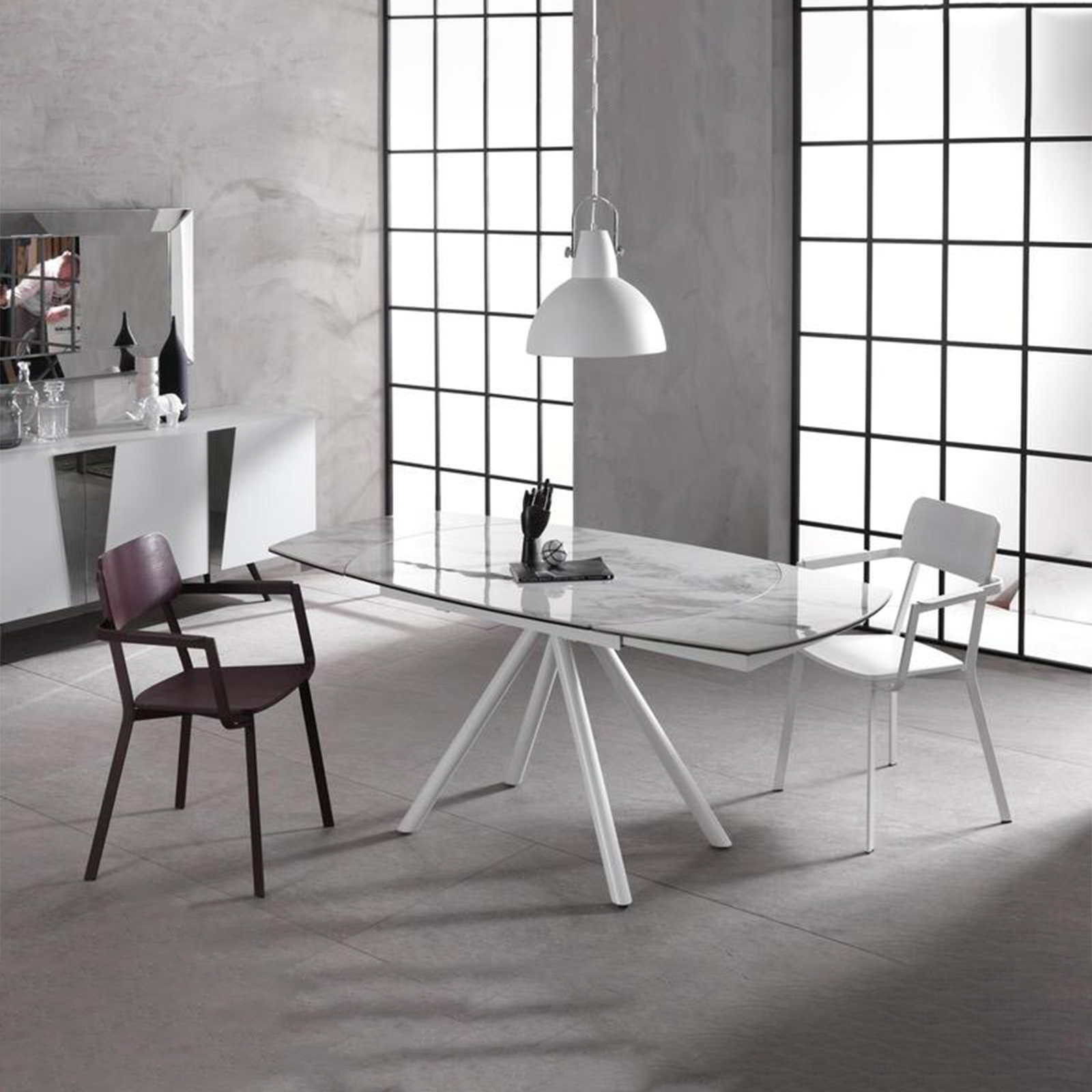 Table extensible "Kyoto Four" avec plateau en céramique 6 places 120/180x90 76h cm