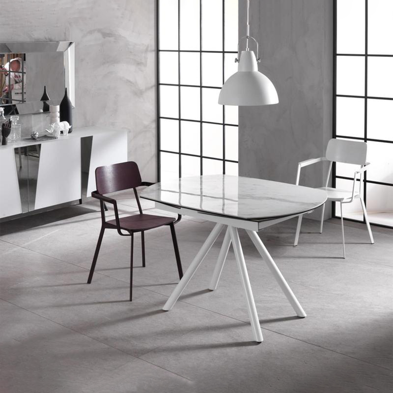 Table extensible "Kyoto Four" avec plateau en céramique 6 places 120/180x90 76h cm