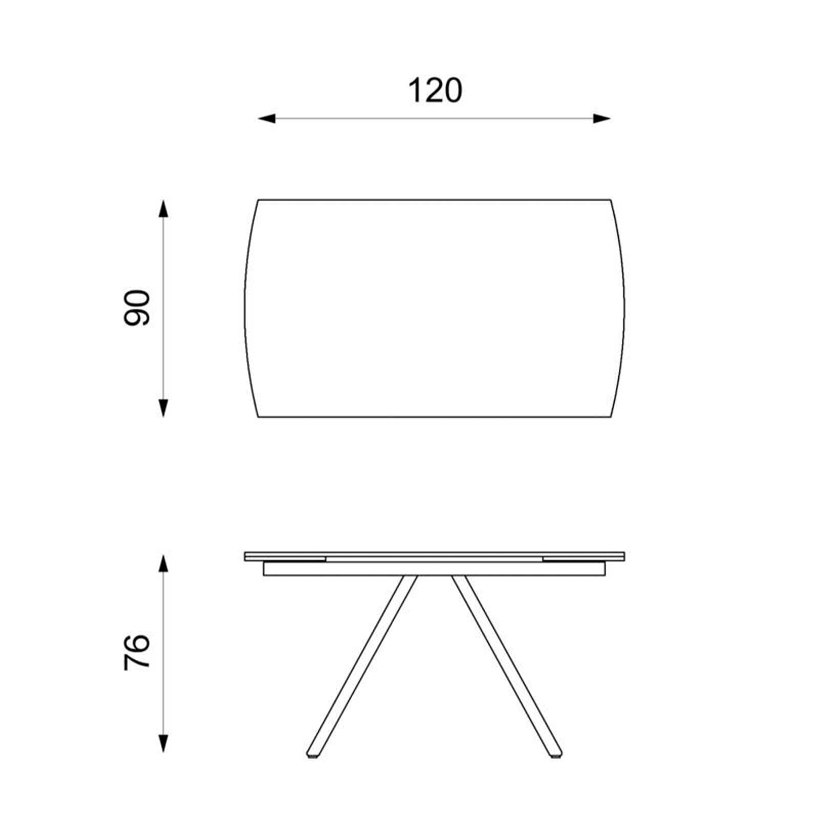 Table extensible "Kyoto Four" avec plateau en céramique 6 places 120/180x90 76h cm