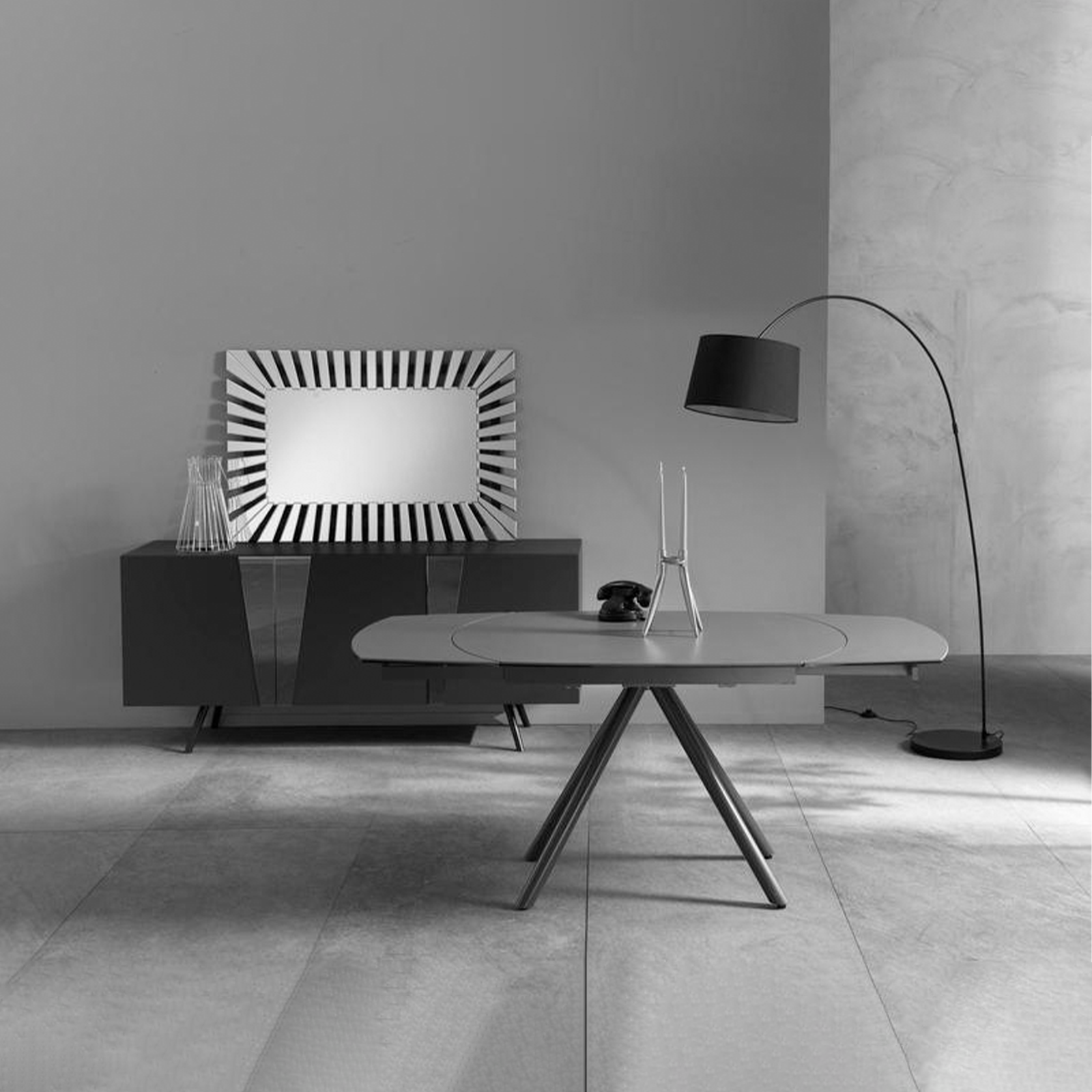 Table extensible "Kyoto Four" avec plateau en céramique 6 places 120/180x90 76h cm