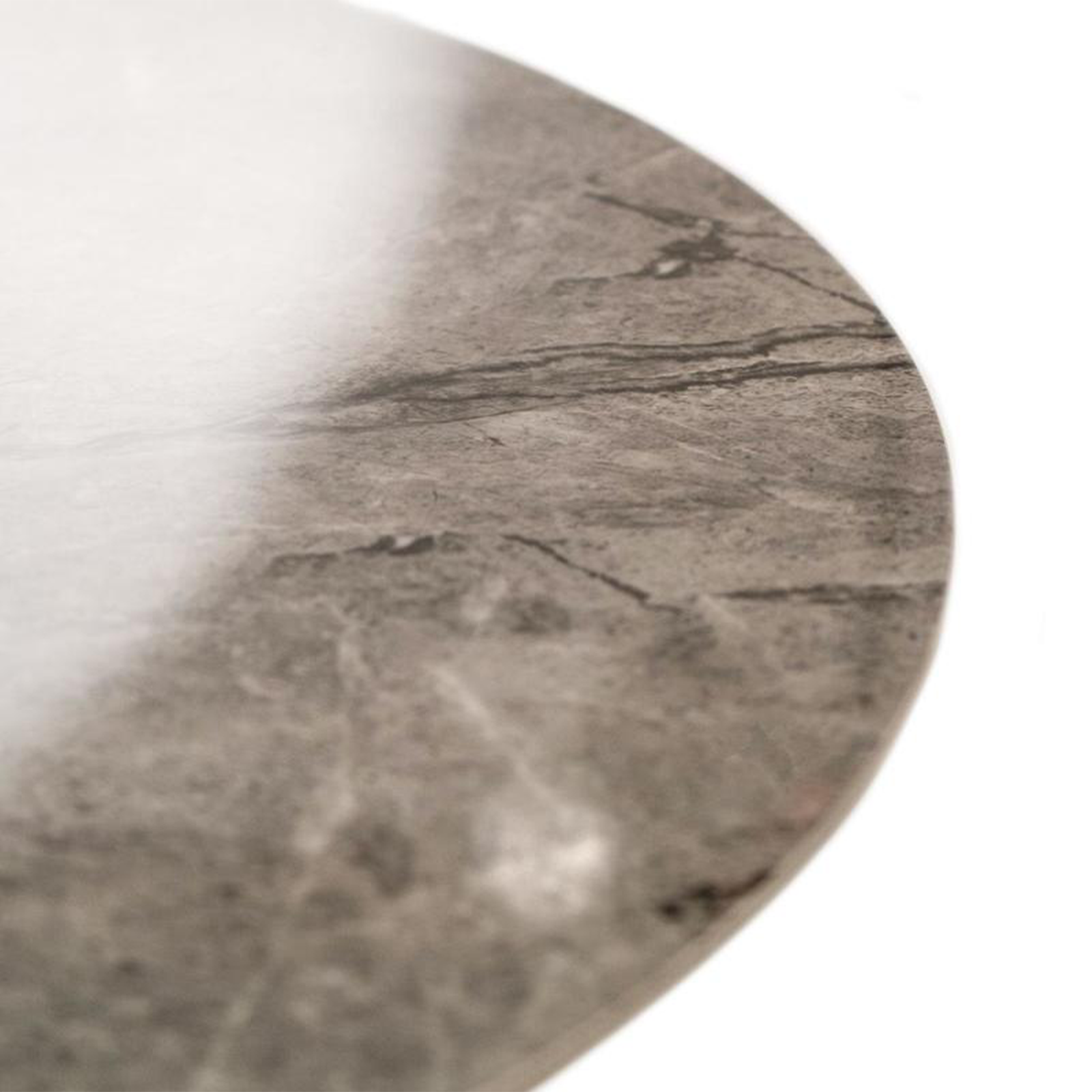Tavolo tondo "Loki" piano in ceramica effetto marmo cm 120x120 76h