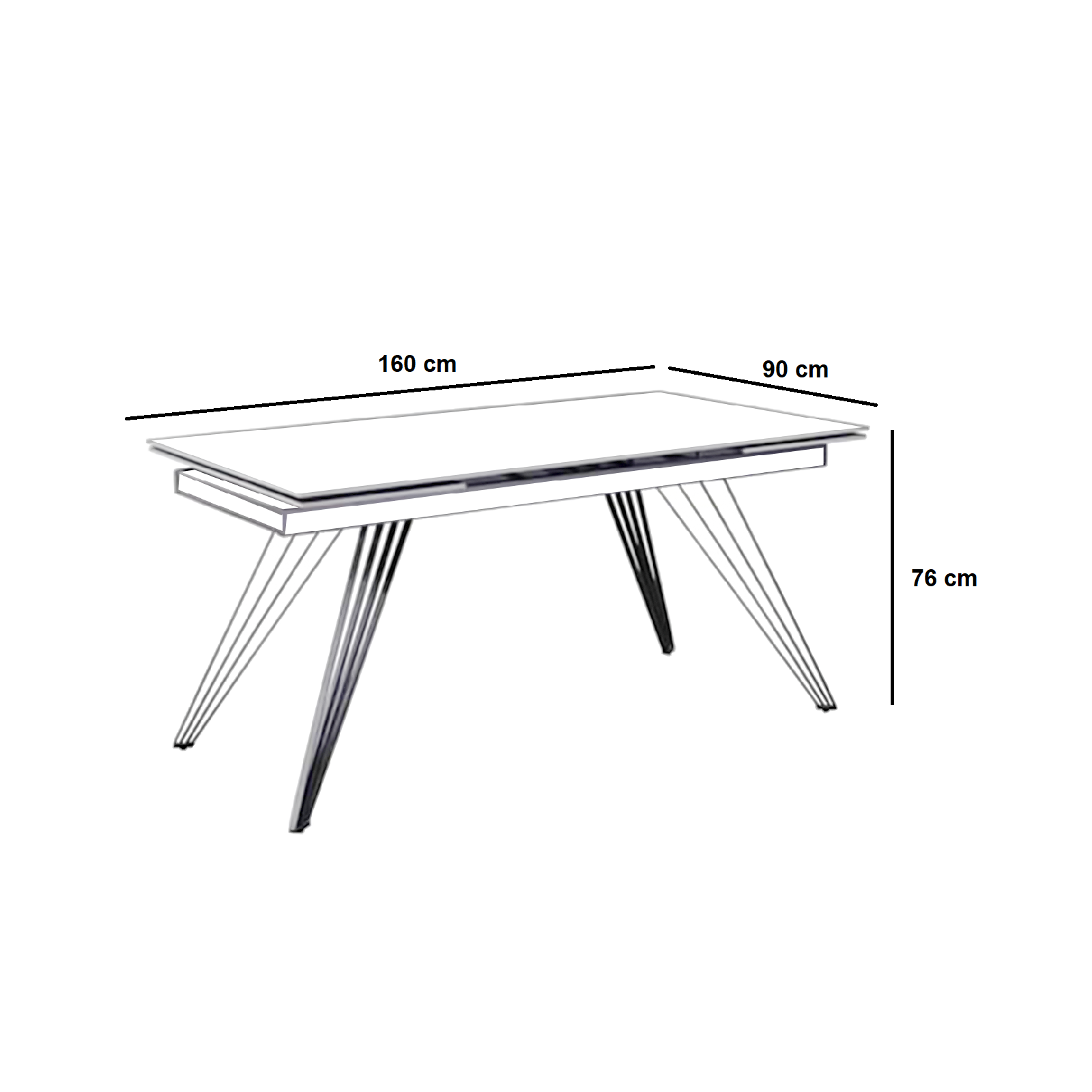 Tavolo allungabile "David1" piano in ceramica cm 160/240x90 76h