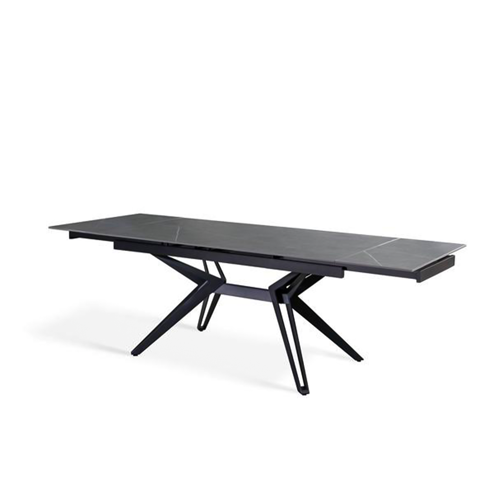 Tavolo moderno da pranzo "Horeca" allungabile con piano in ceramica effetto marmo