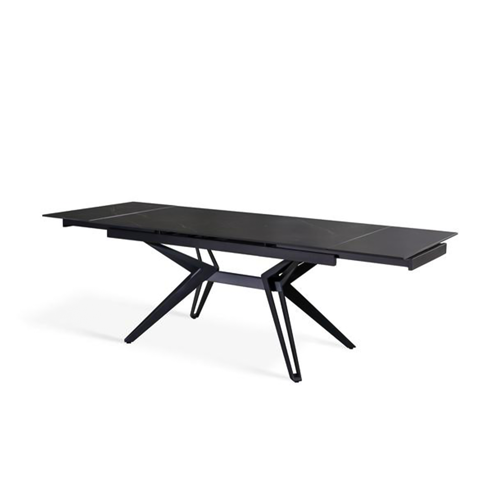 Tavolo moderno da pranzo "Horeca" allungabile con piano in ceramica effetto marmo