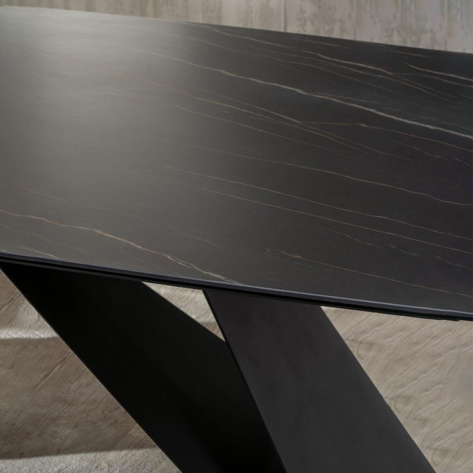 Tavolo allungabile moderno "Loyra" in ceramica su vetro temperato cm 200/280x100 76h