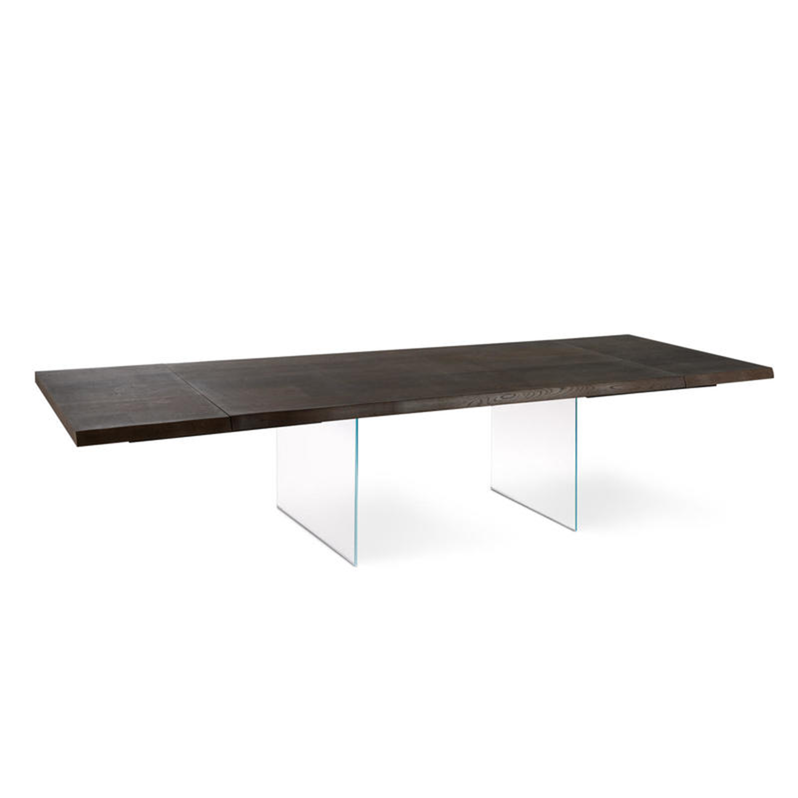 Tavolo allungabile "Fabien" piano in legno gambe in vetro temperato cm 200/300x100 76h