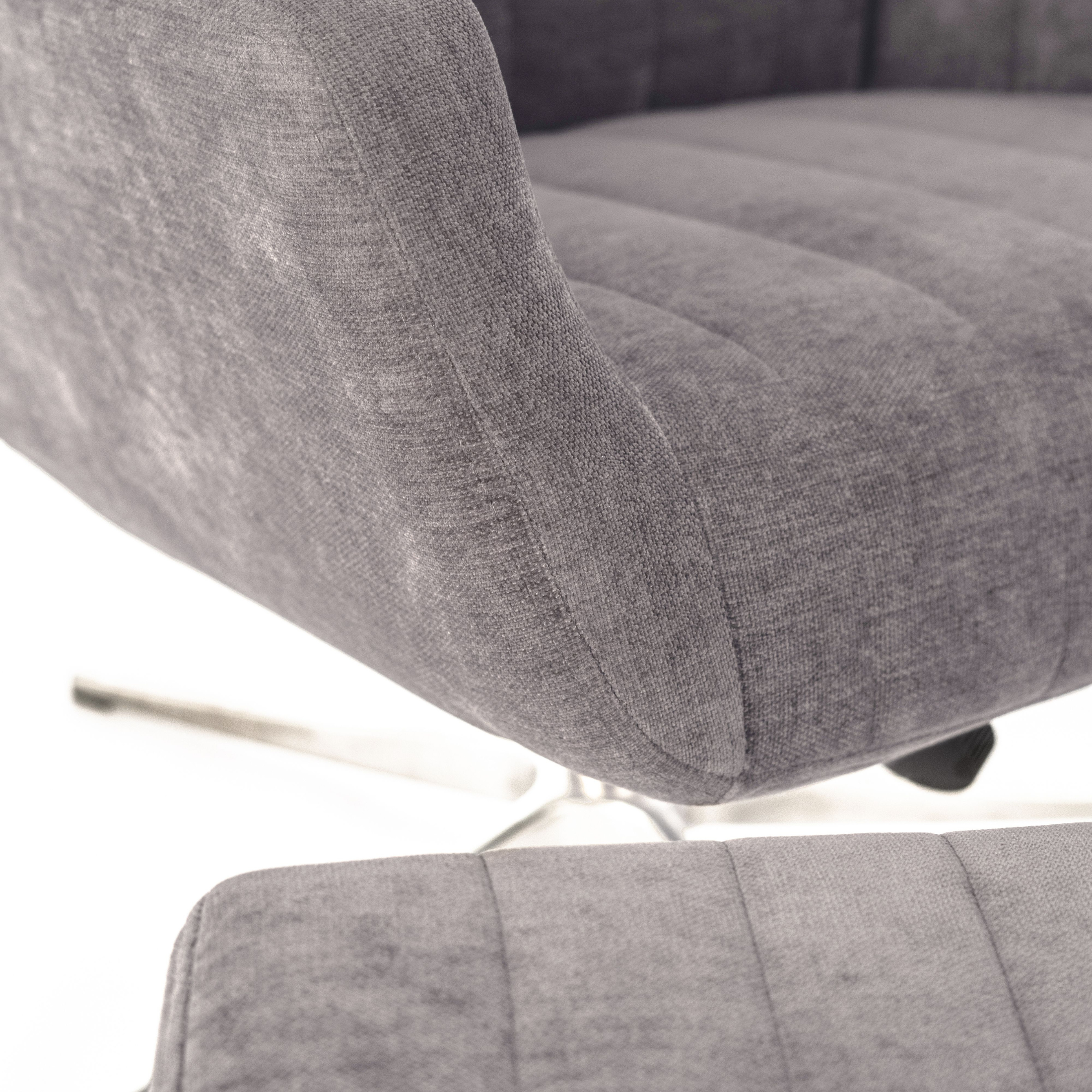 Fauteuil relaxant inclinable en velours "Alba" base chromée 70x60 cm 88h