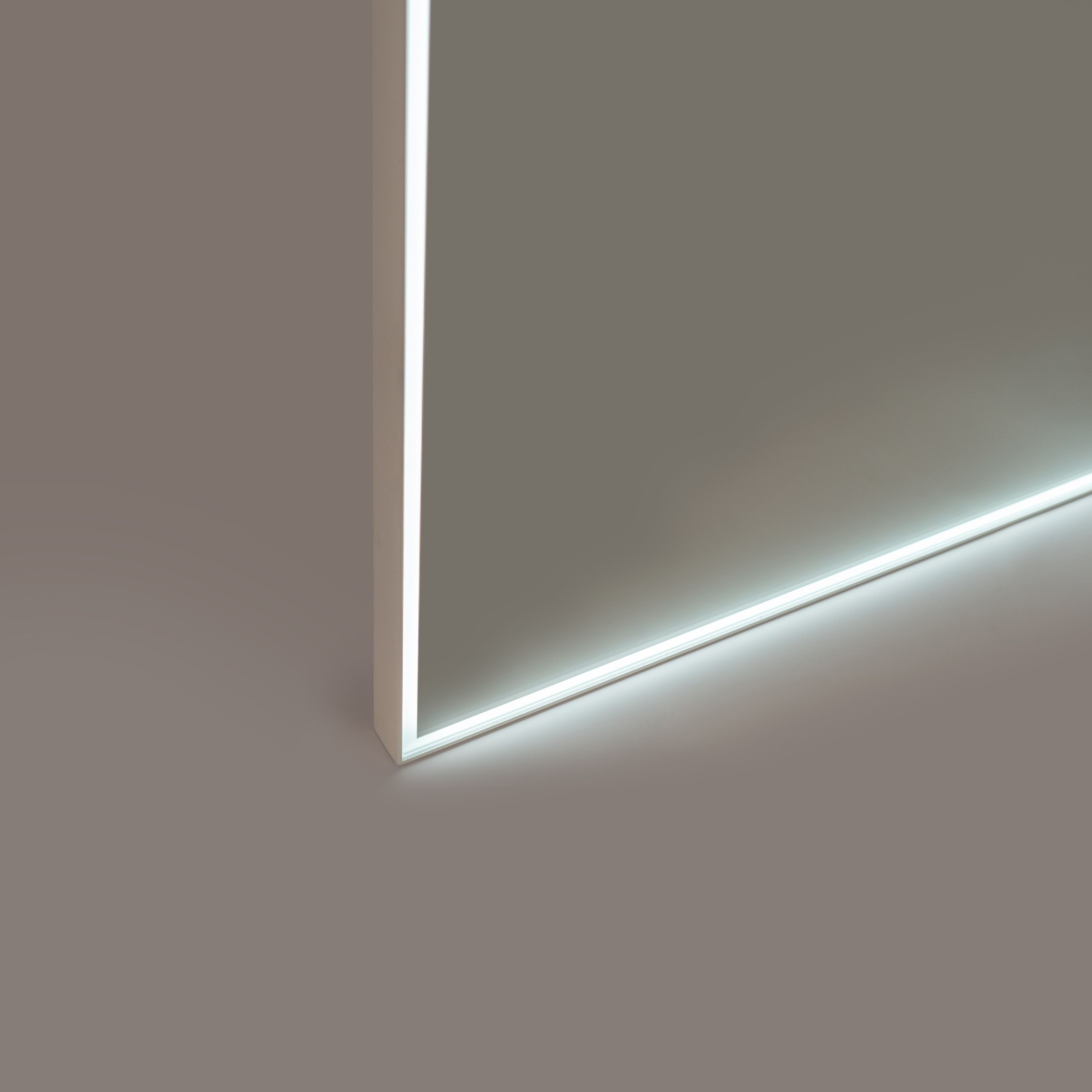 Specchio led da parete "Barbara" cornice in alluminio rettangolare cm 100x5 80h