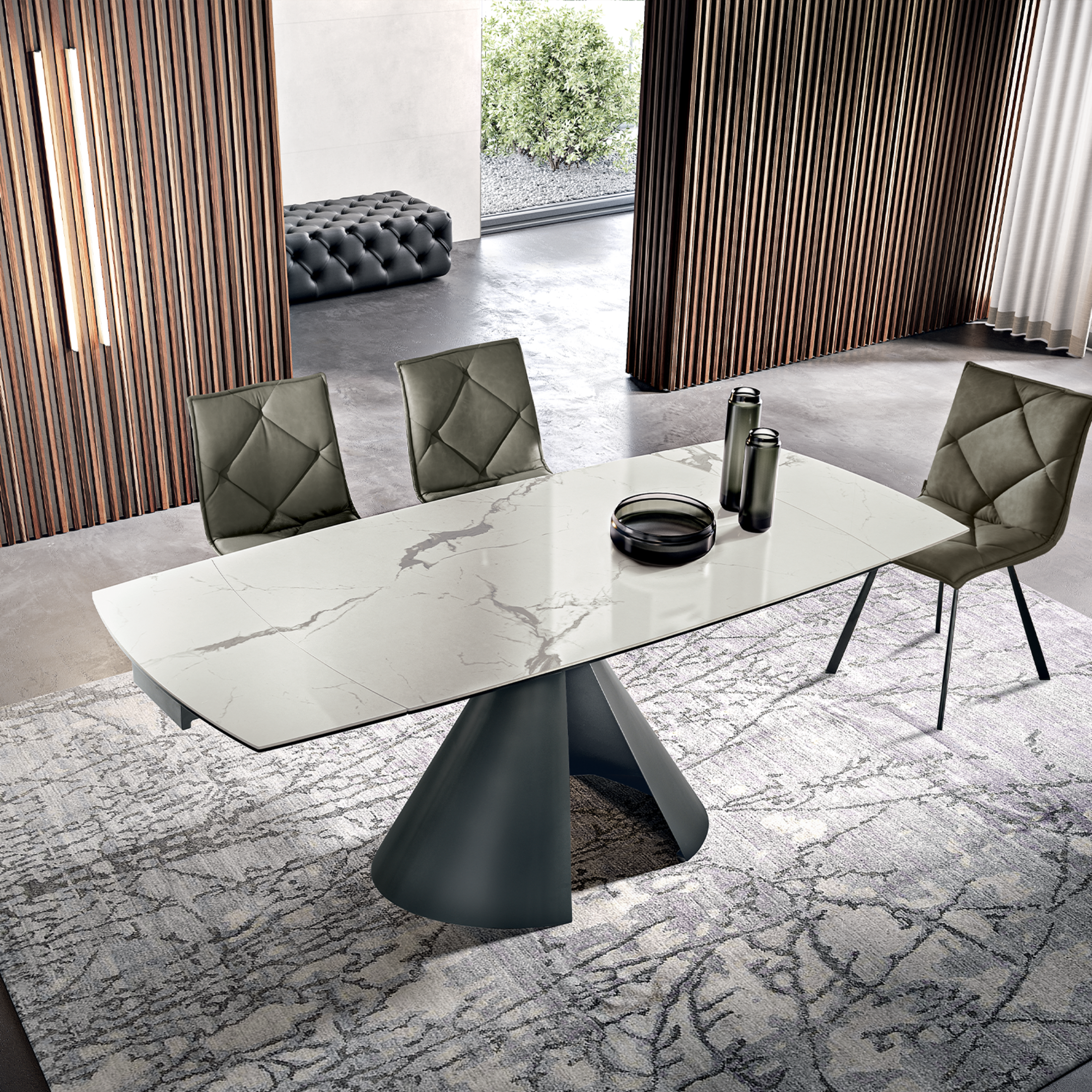 Tavolo allungabile moderno "Noel" con allunghe cm 140/200x90 76h