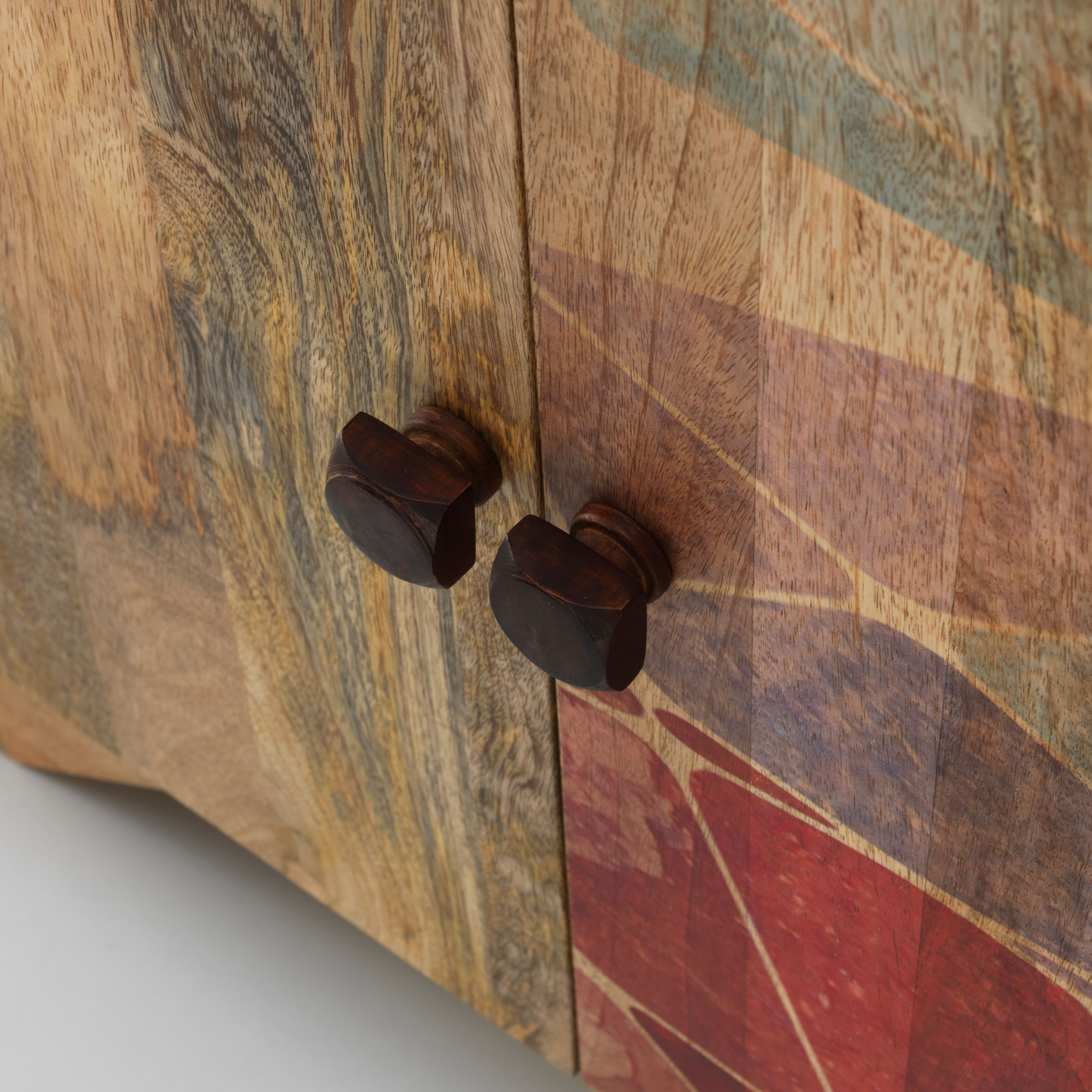 Madia etnica in legno di mango "Riki" da soggiorno 2 ante cm 81x45 75h