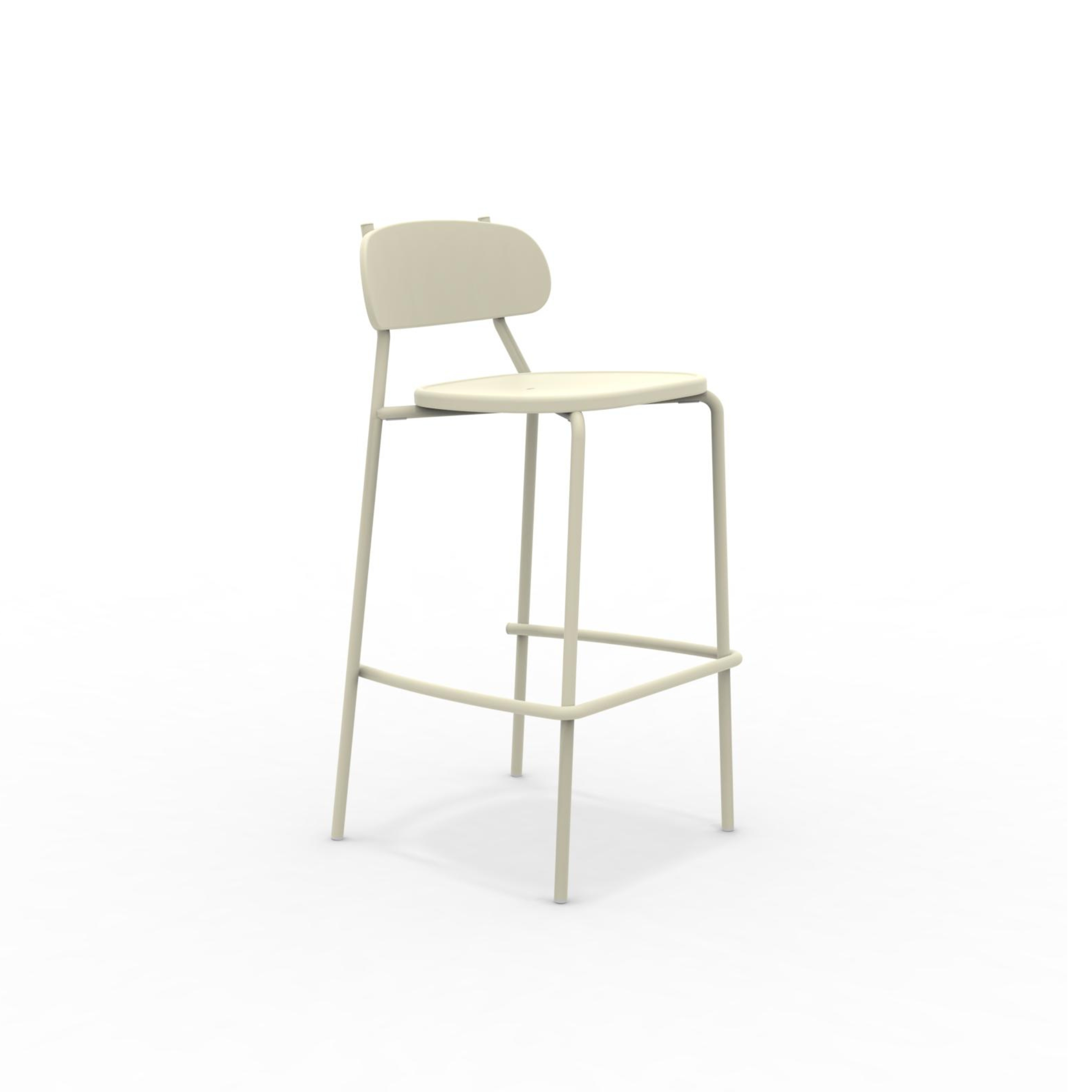 Set di sgabelli da giardino "Fox" impilabili in metallo verniciato cm 48x50 98h