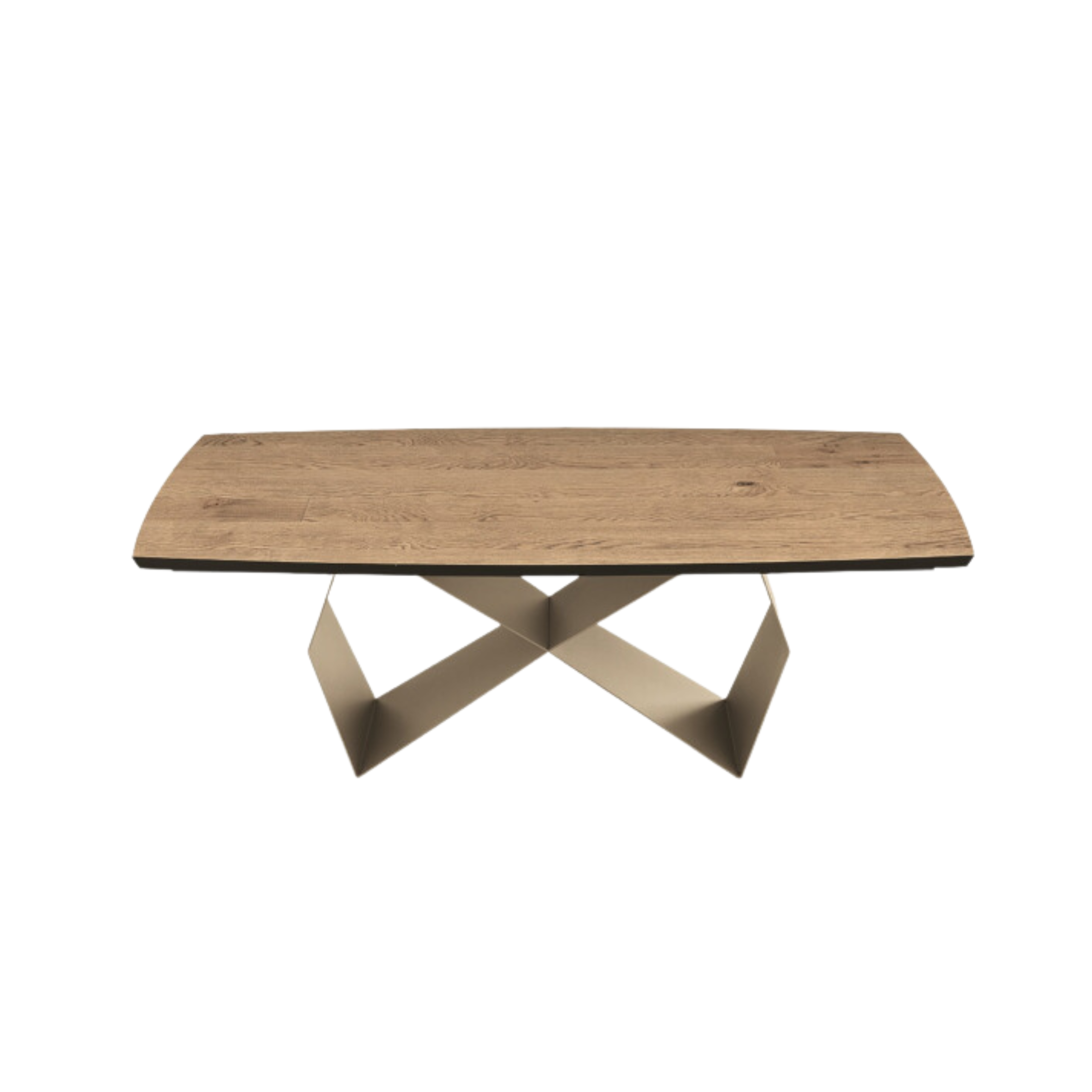 Tavolo fisso da pranzo "Reina" con base in metallo e piano in rovere cm 200x100 75h