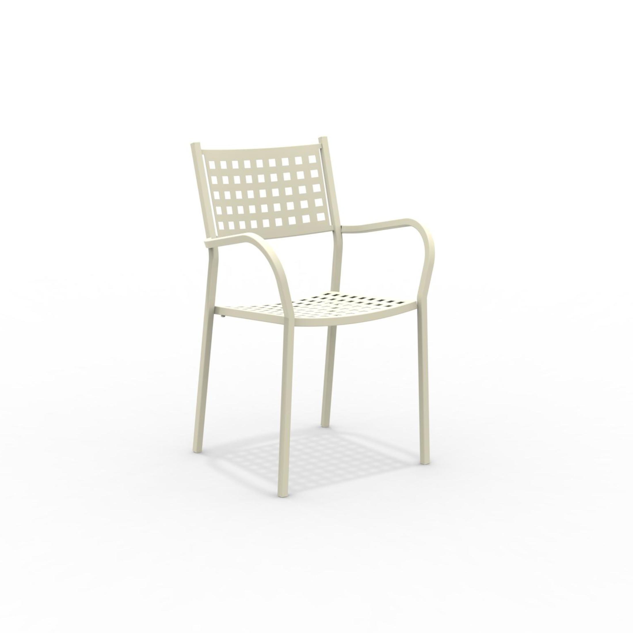 Set di sedie in metallo da giardino "Alice" con braccioli impilabile cm 53x53 85h