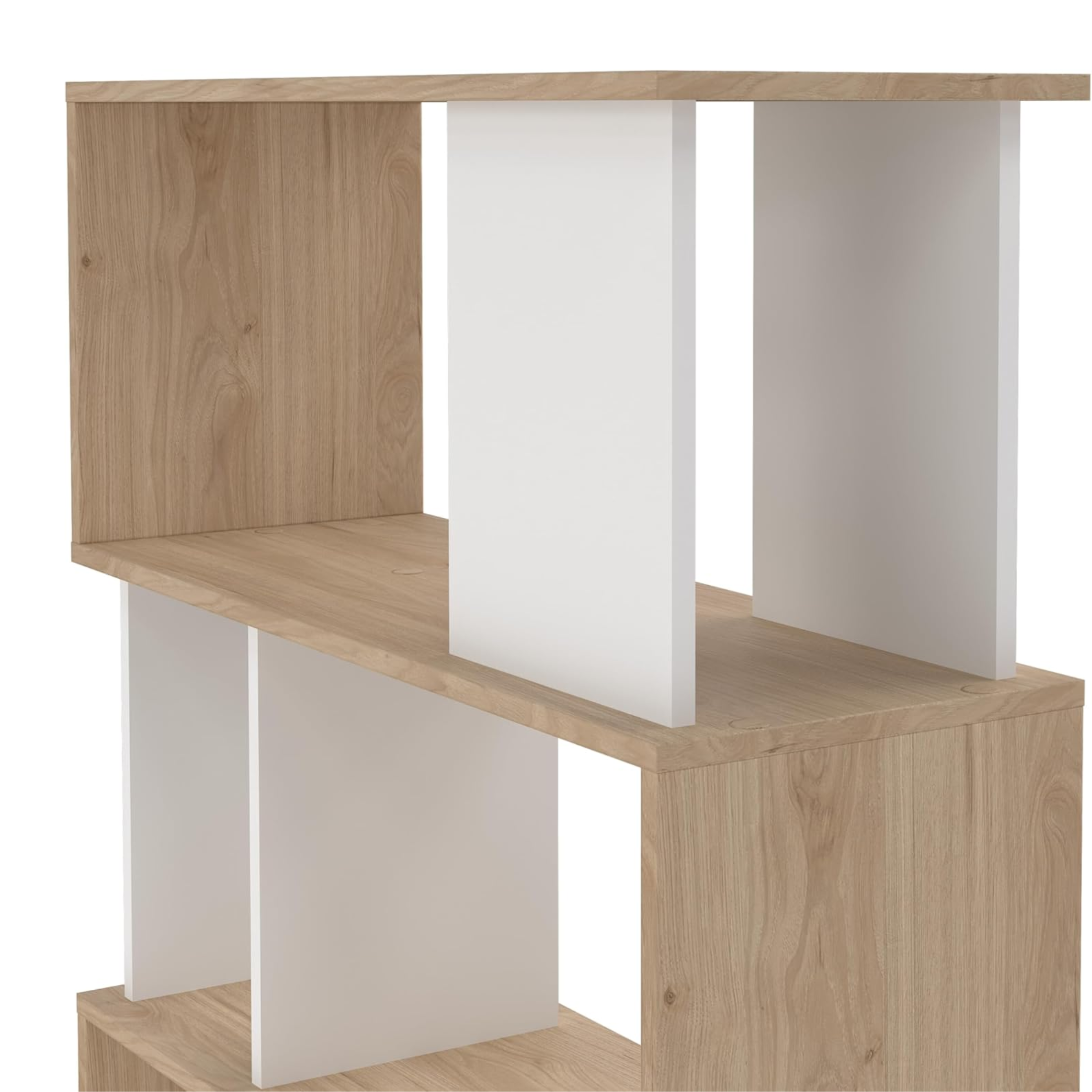 Librería alta abierta Alida con 5 estantes de madera 90x25 cm 180h