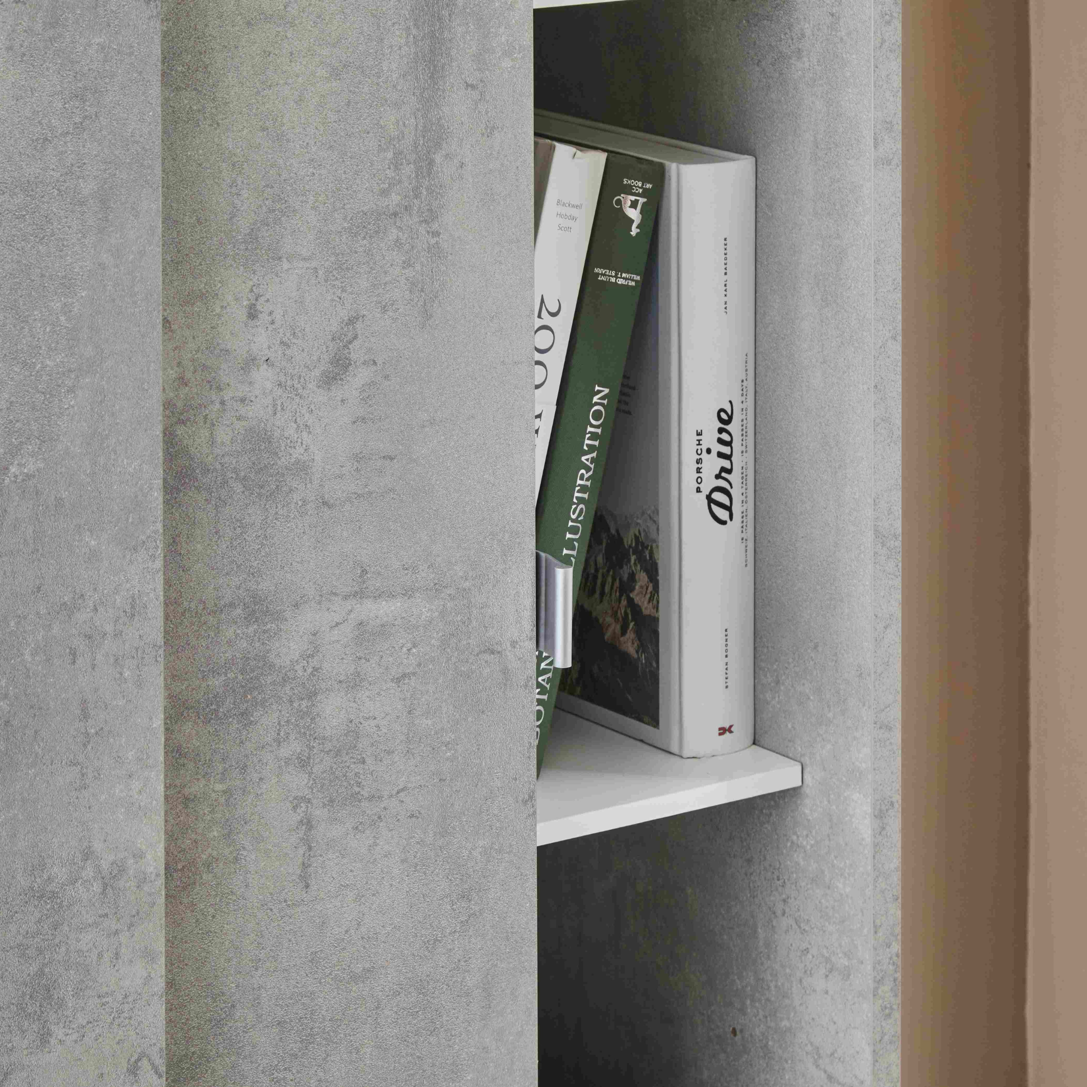 Mobile armadio 2 ante scorrevoli "Rebel" con specchio in legno 8 ripiani cm 82x42 190h