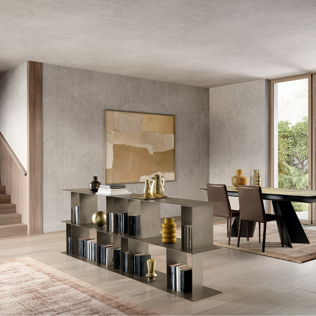 Libreria da tre ripiani "Bert" versatile e componibile in metallo cm 130x40 85h