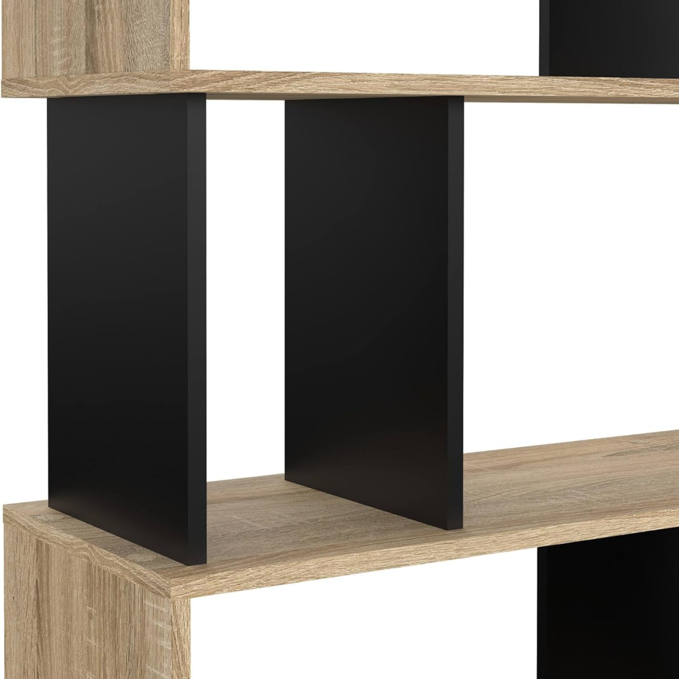 Librería alta abierta Alida con 5 estantes de madera 90x25 cm 180h