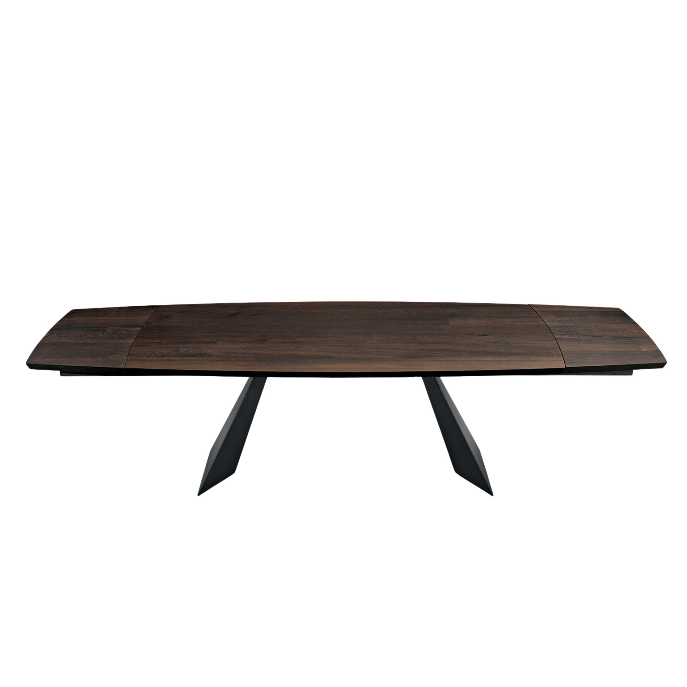 Tavolo allungabile moderno "Nora" con base in metallo e piano in rovere
