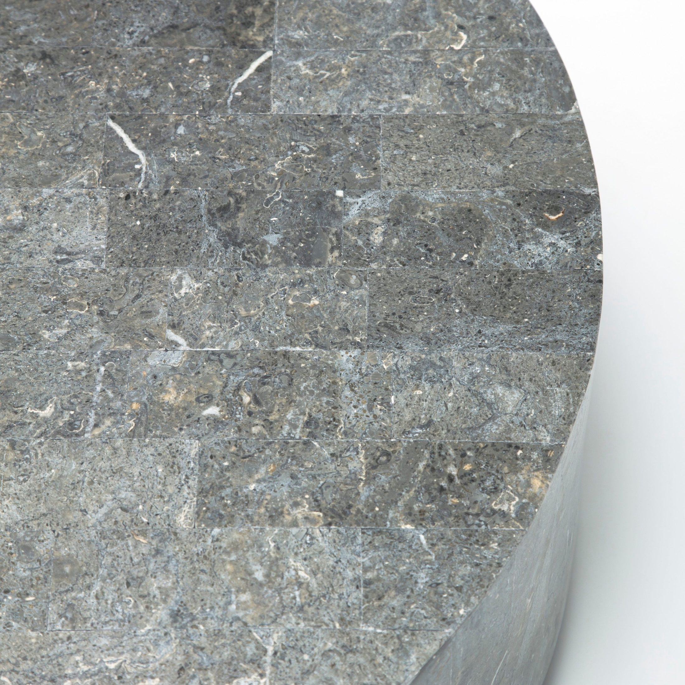 Table basse en pierre fossile "Round1" 85x85 cm 28h
