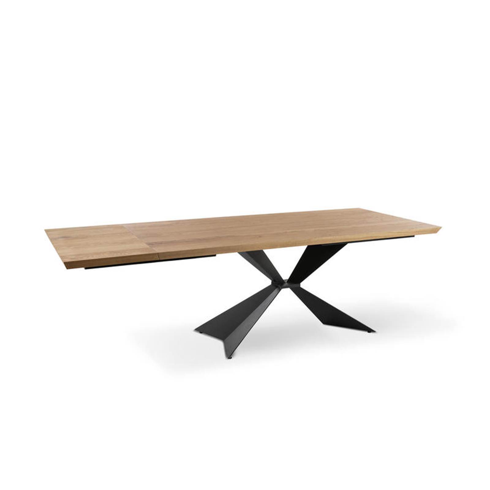 Tavolo allungabile "Nilo" piano in legno gambe in metallo cm 200/300x100 76h