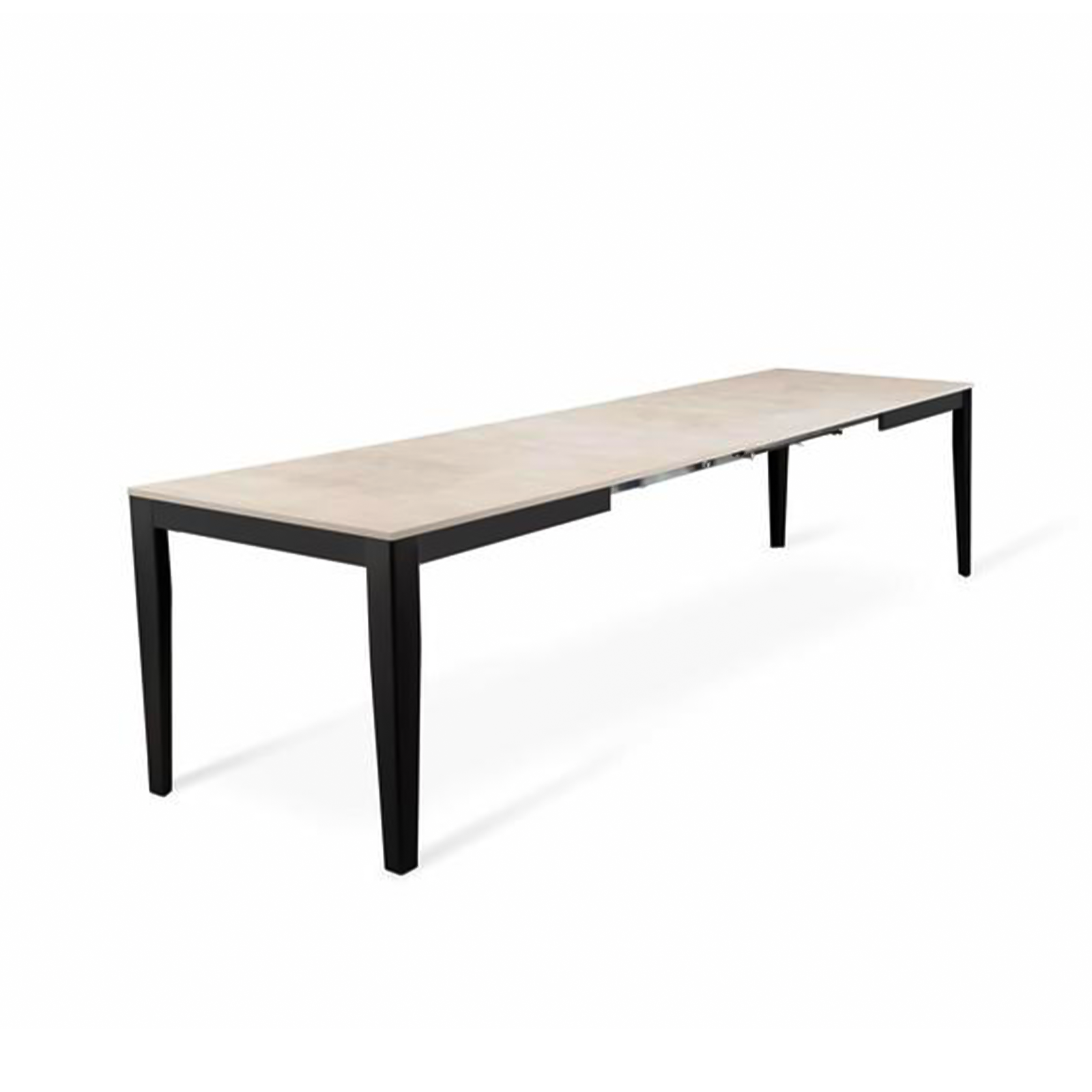 Table extensible "Big" plateau mélaminé pieds métal 130/290x80 cm 76h