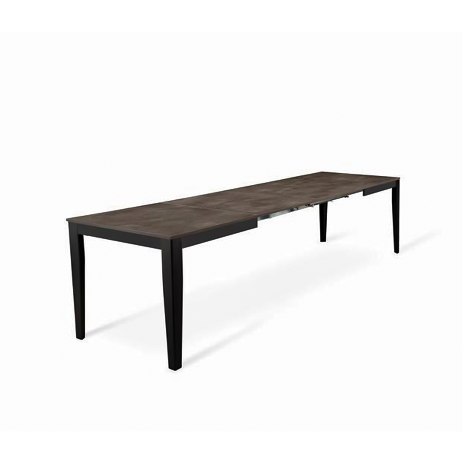 Table extensible "Big" plateau mélaminé pieds métal 130/290x80 cm 76h