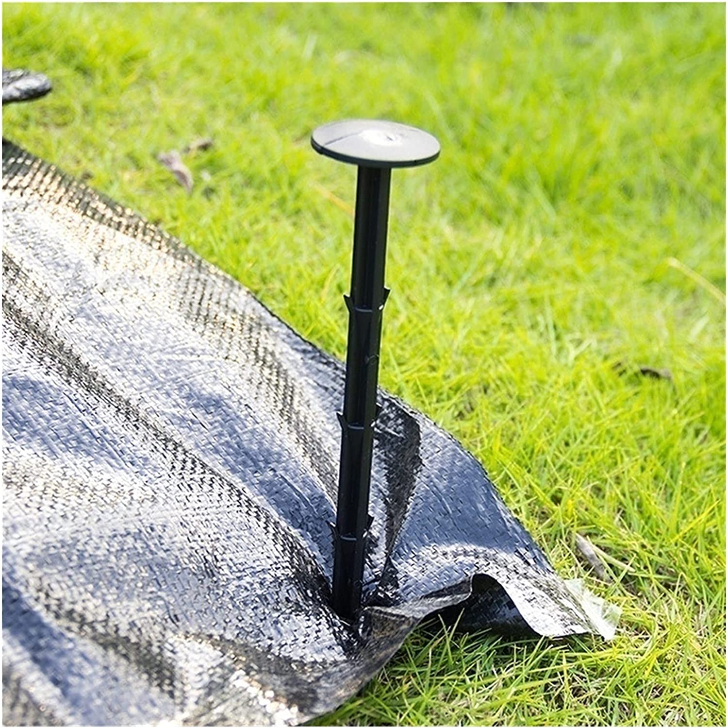 100 pz Picchetti per fissaggio del telo pacciamatura in plastica nero cm 20h