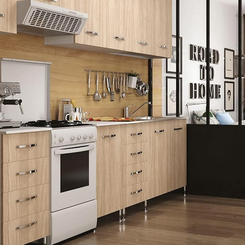 Kit de cuisine moderne complet "Giulia" avec poignées en métal