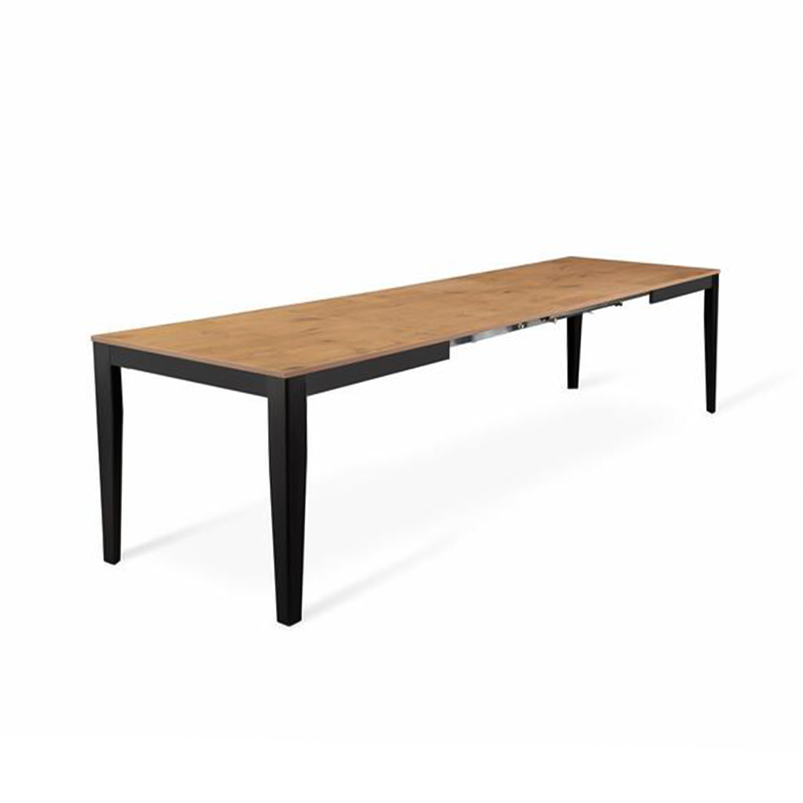 Table extensible "Big" plateau mélaminé pieds métal 130/290x80 cm 76h