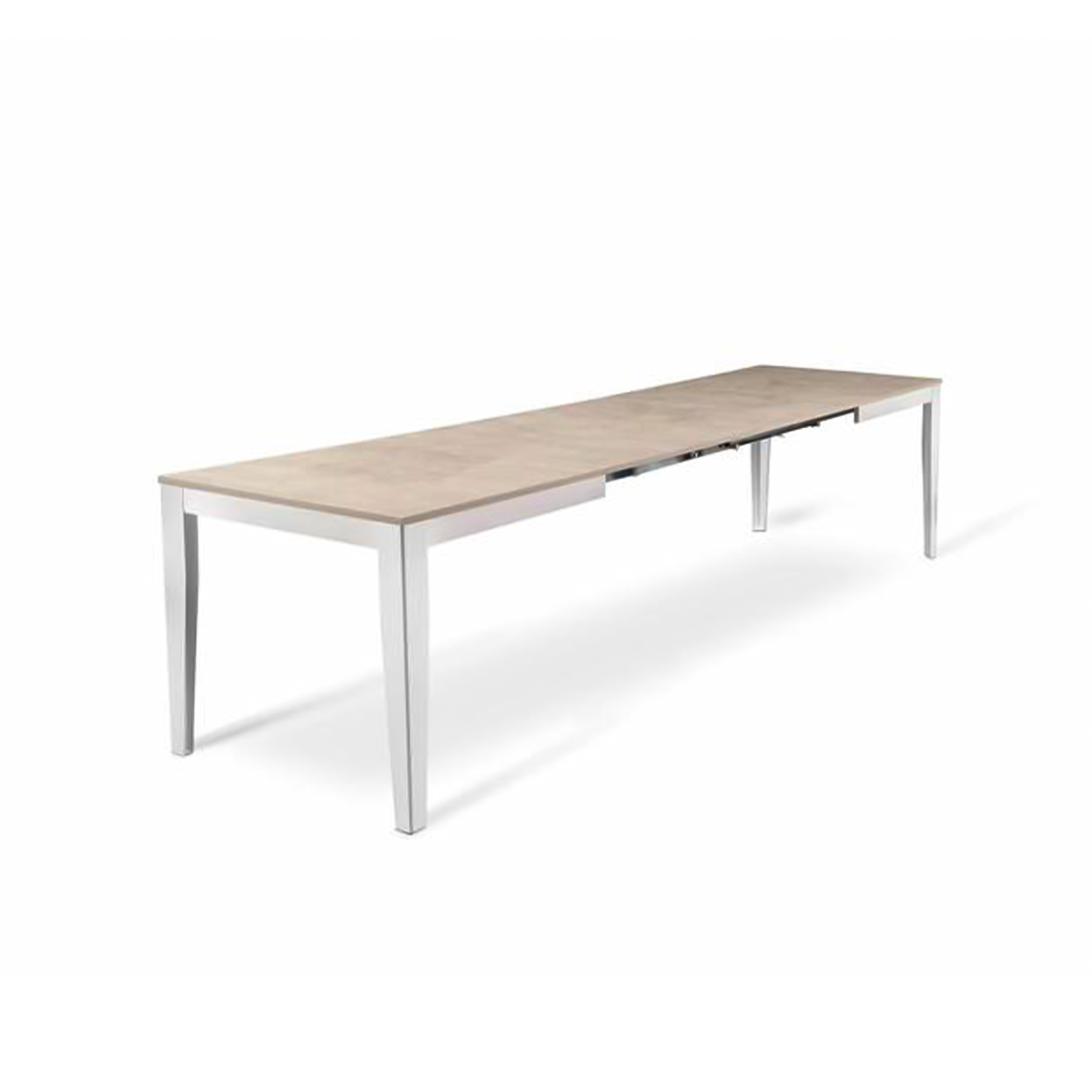 Table extensible "Big" plateau mélaminé pieds métal 130/290x80 cm 76h