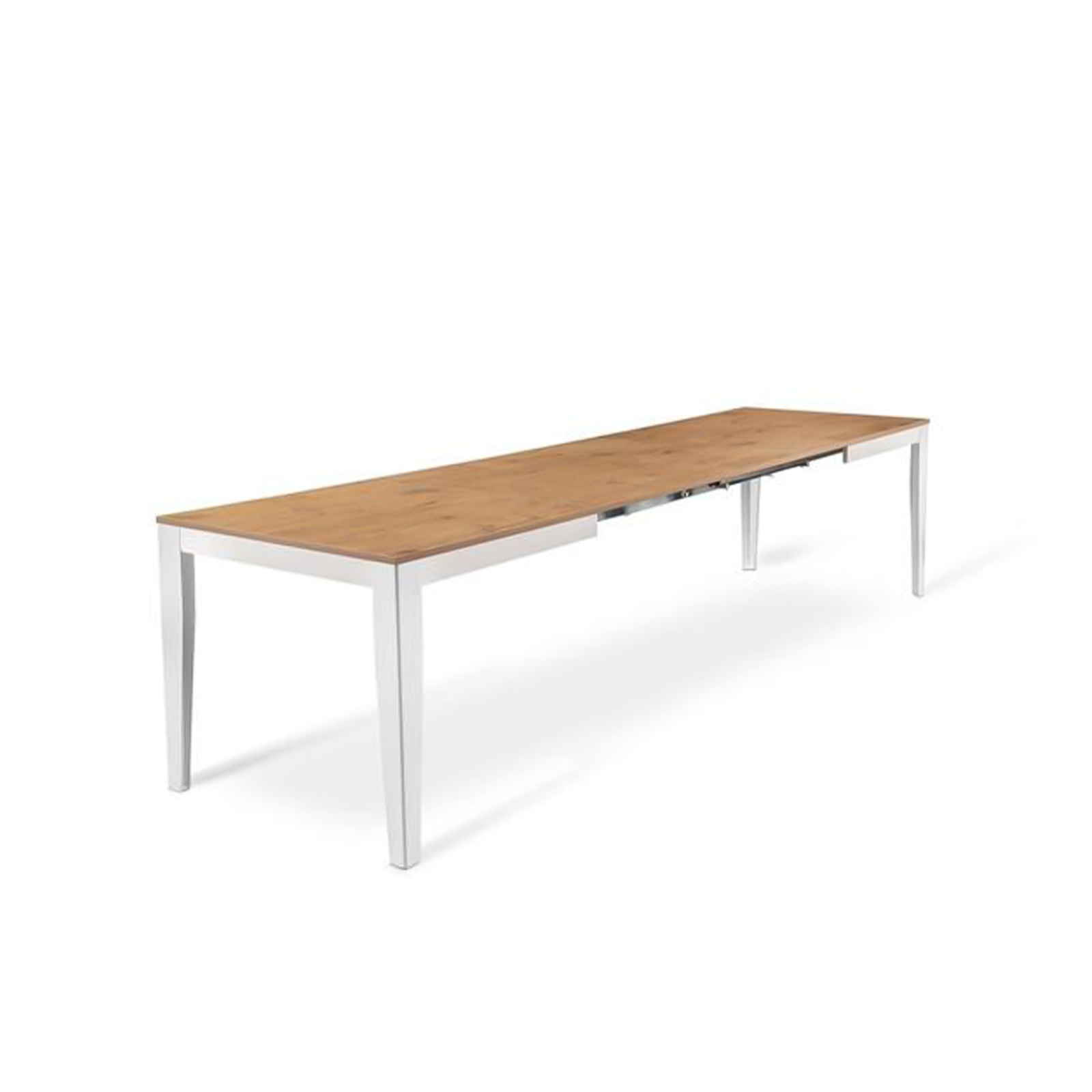 Table extensible "Big" plateau mélaminé pieds métal 130/290x80 cm 76h