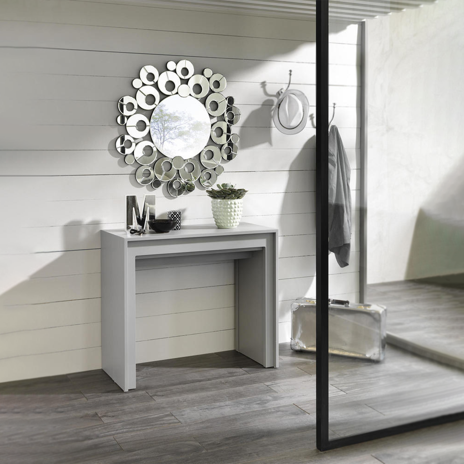 Tavolo allungabile consolle "Pinocchio" in legno laccato 10 posti cm 43/302x90 76h