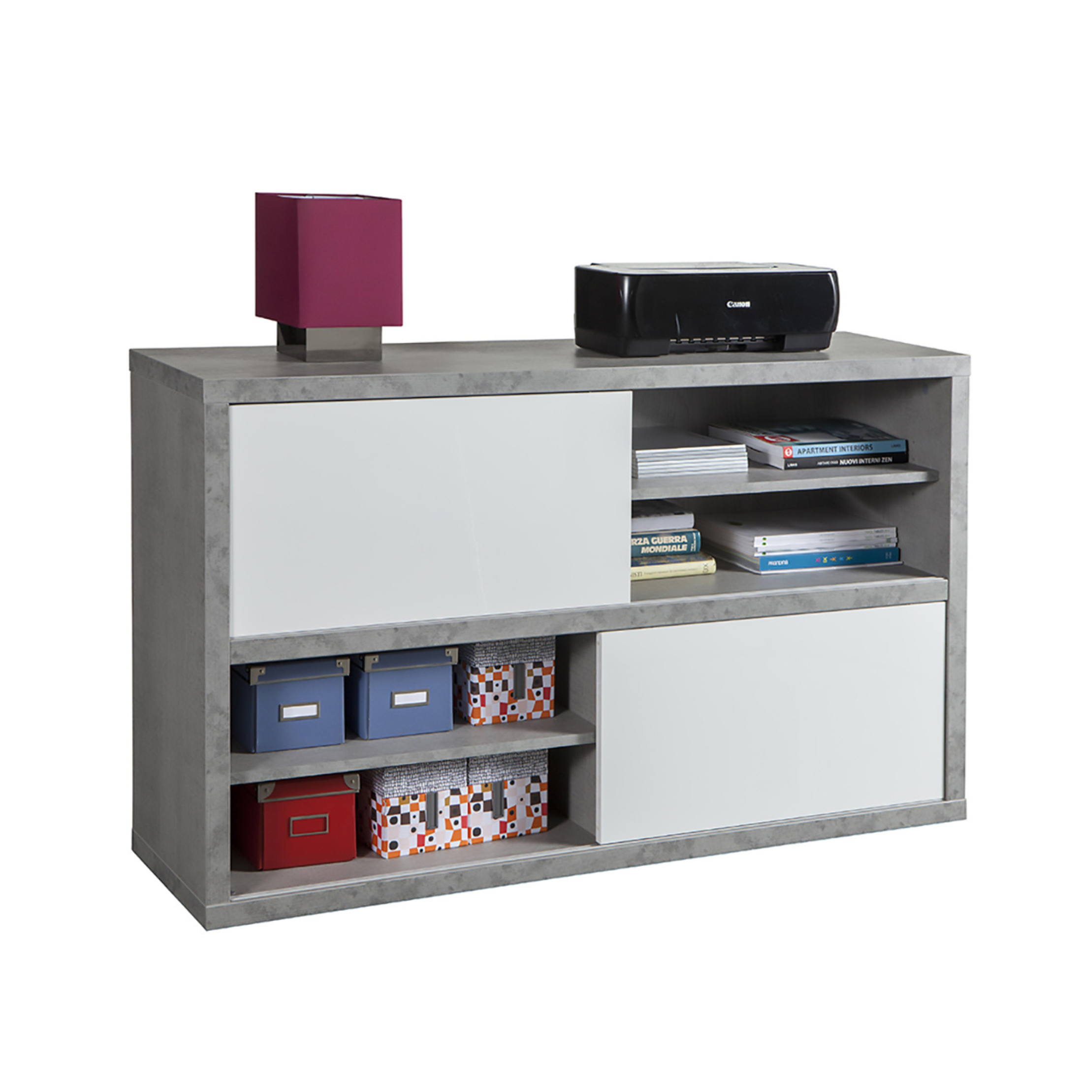 Set da ufficio "Riri" colore bianco e cemento