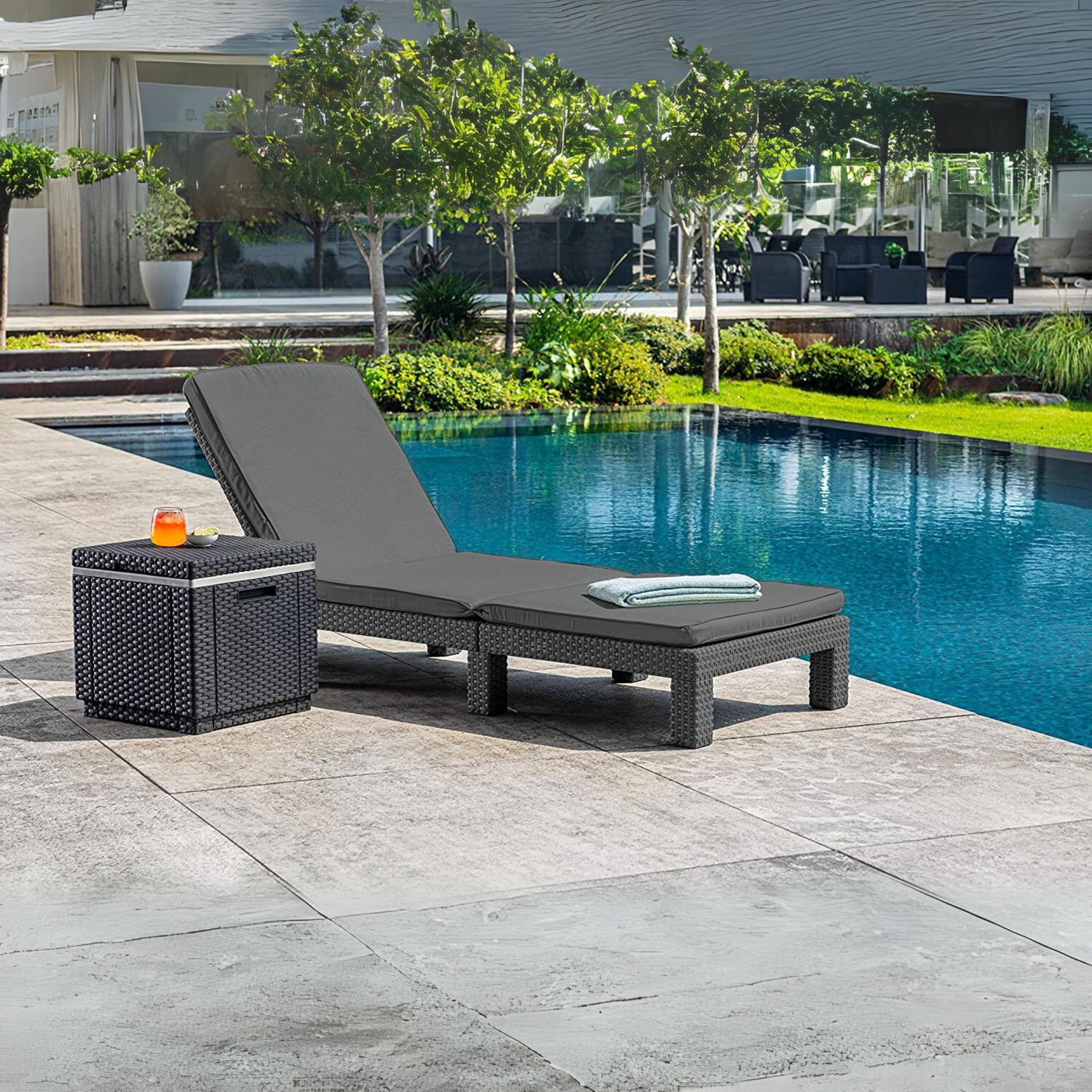 Table de glace d'extérieur "Alaska" en résine 42x42 cm 41h