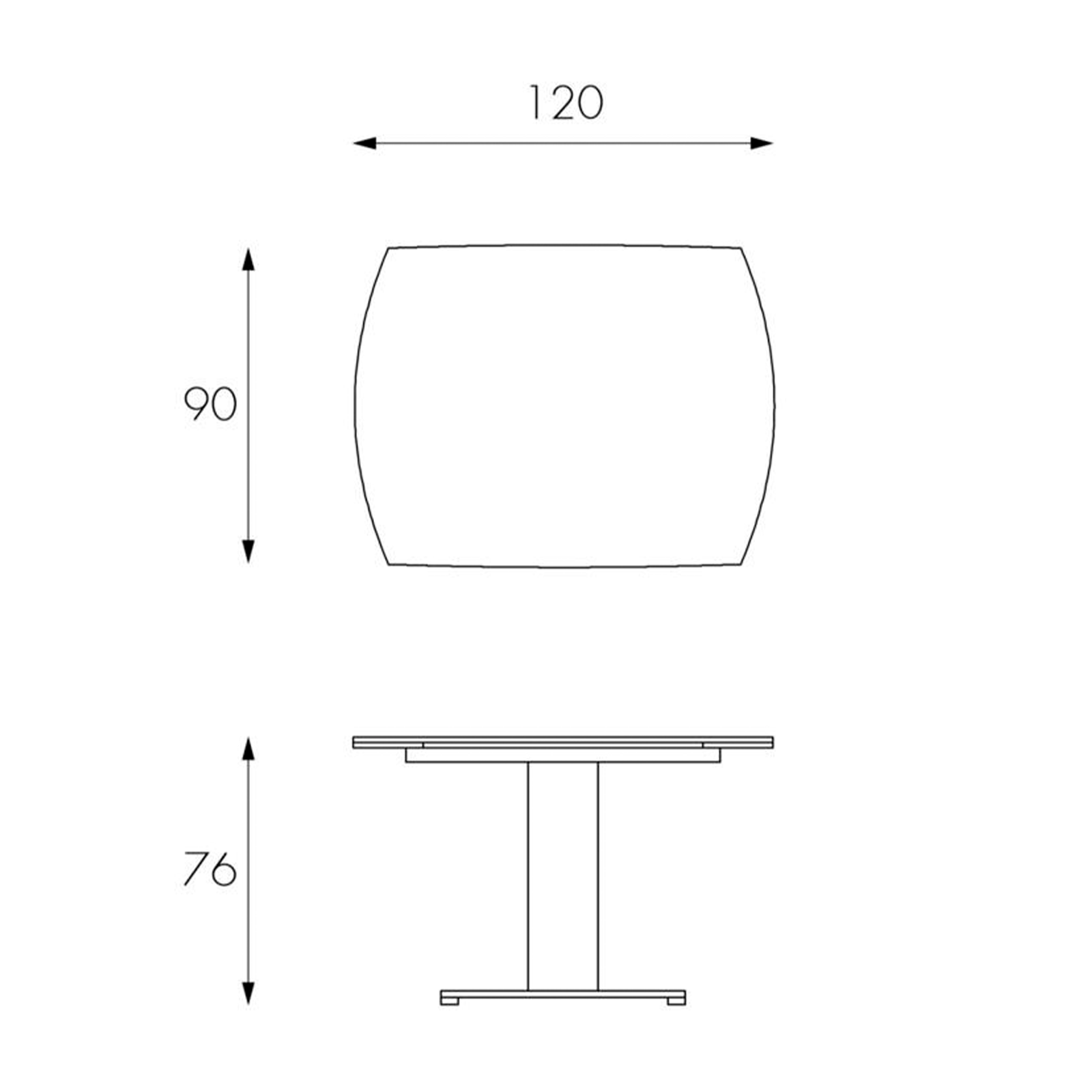 Mesa extensible "Kyoto" de cristal texturizado con patas de metal 120/180x90 cm 76h