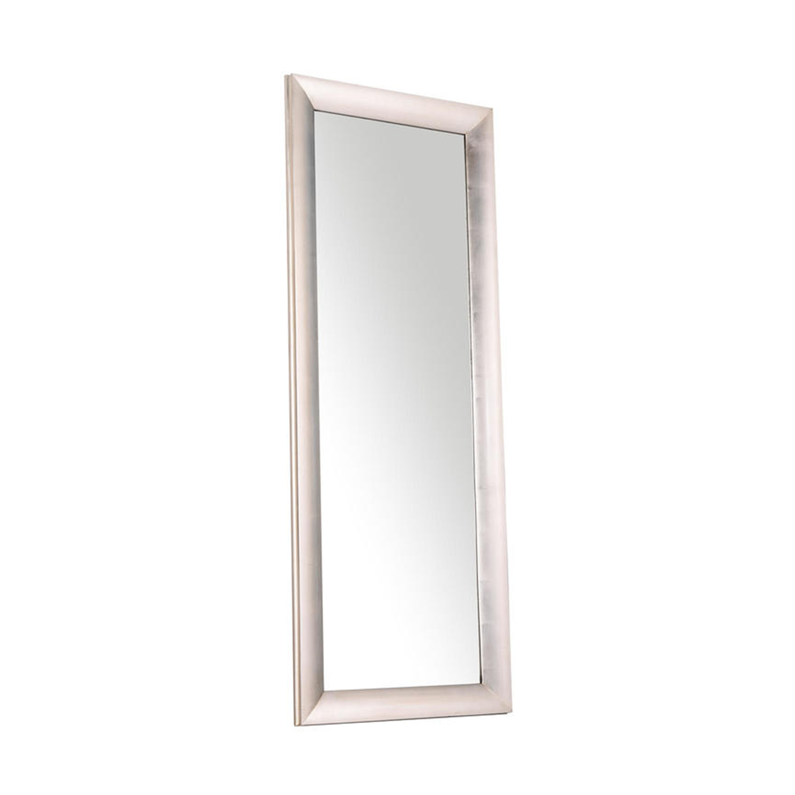 Specchio lungo da parete "Enea" cornice in legno argento rettangolare cm 81x40 183h