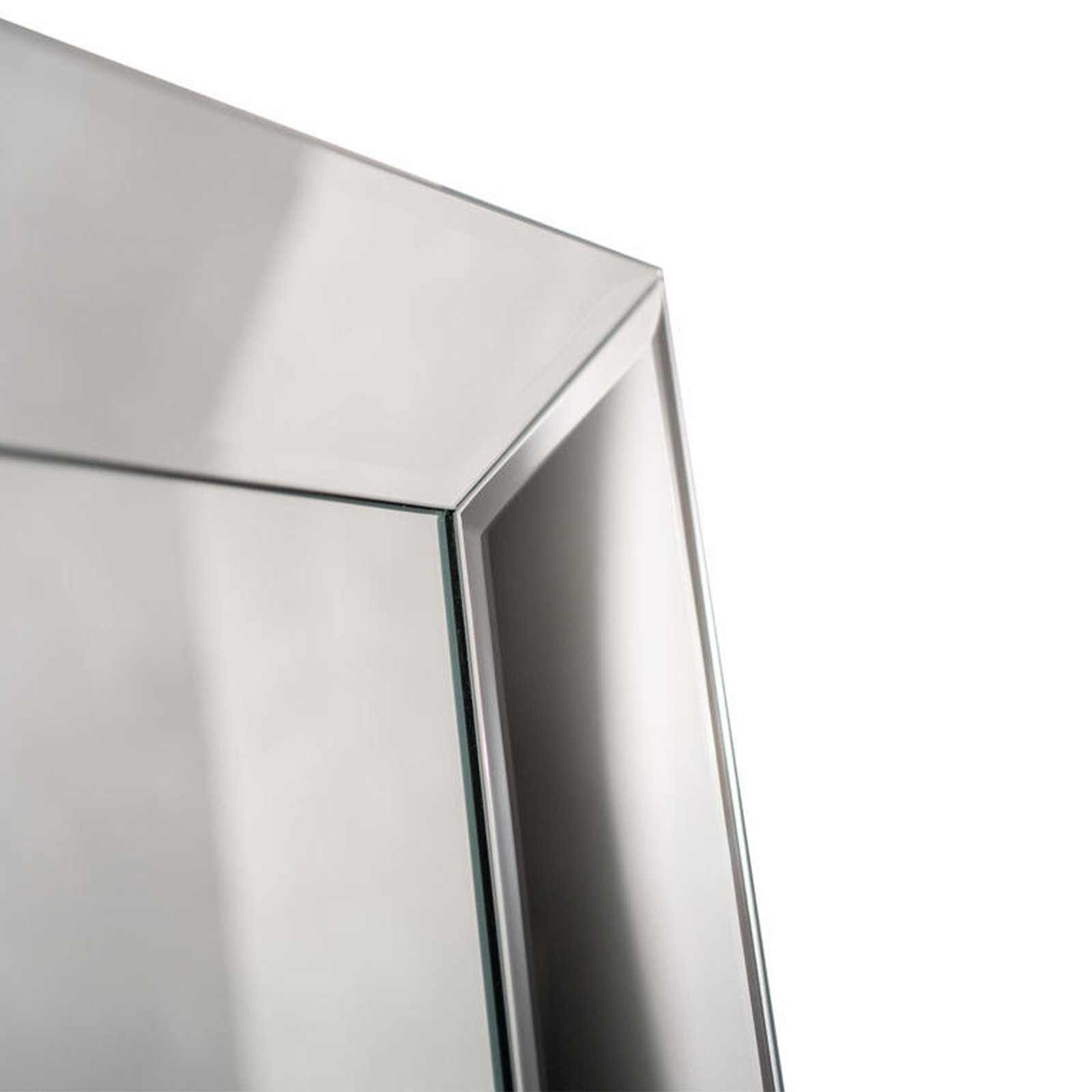 Specchio da parete Stones "Teseo" cornice in legno argento rettangolare cm 90x5 120h
