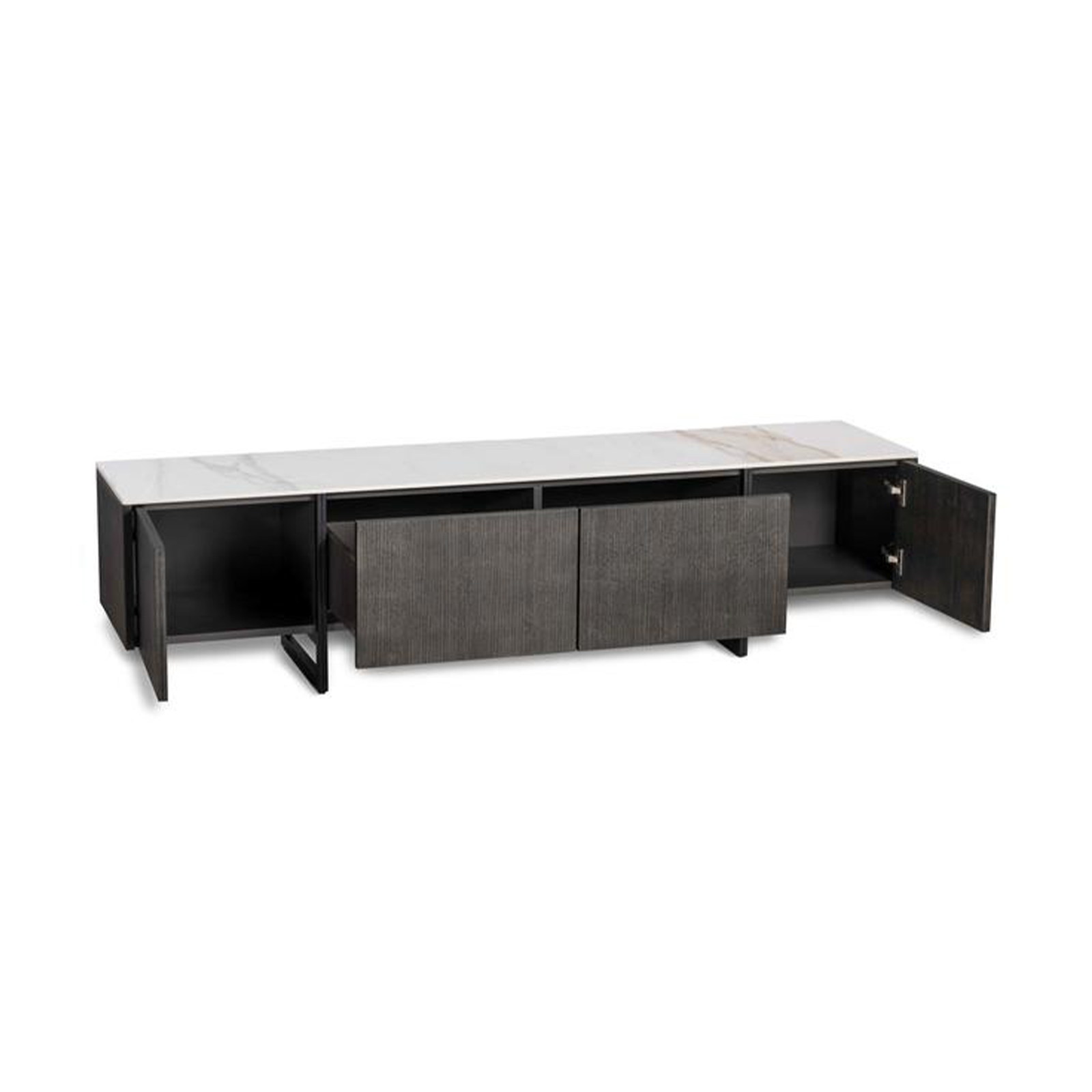 Mobile porta tv "Lèa" piano in ceramica con 2 ante e 2 cassetti cm 180x40 45h